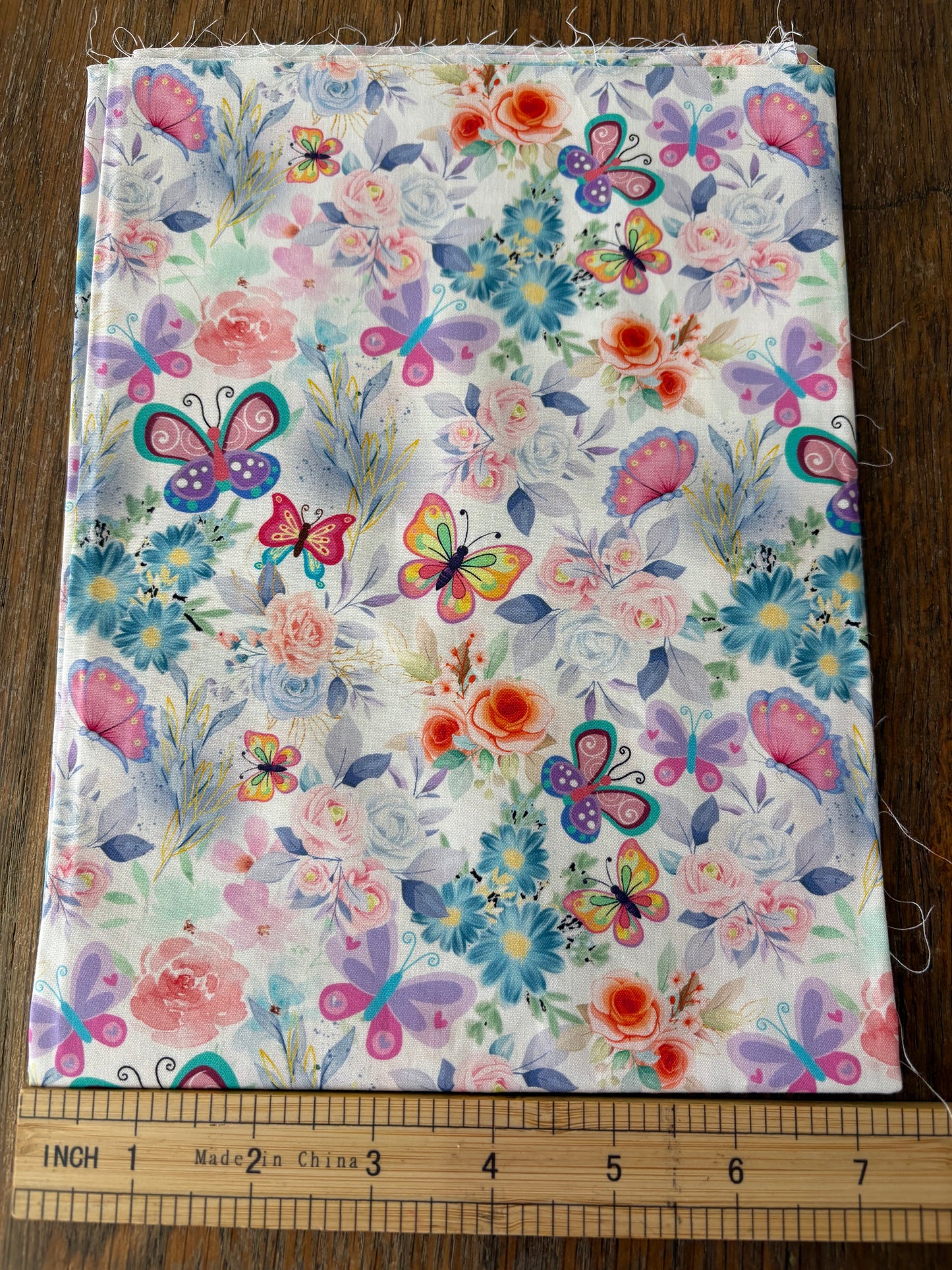 FS009 Watercolour Butterfly Cotton Printed Fabric