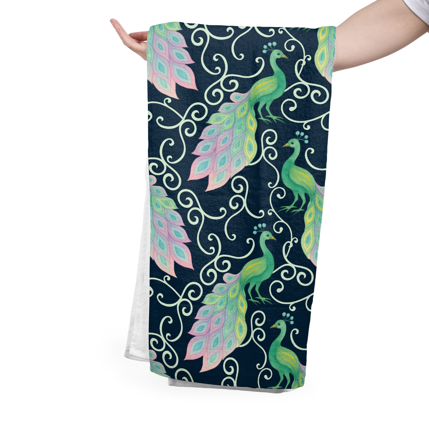 FS050 Green Peacock Seamless Pattern JPG PNG Bird Pattern