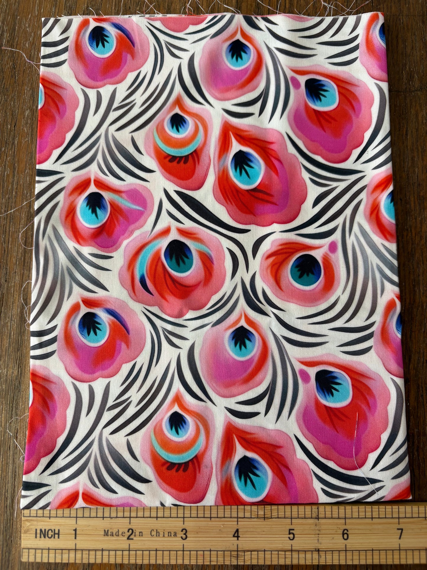 FS012 Exotic Pink Peacock Cotton Printed Fabric