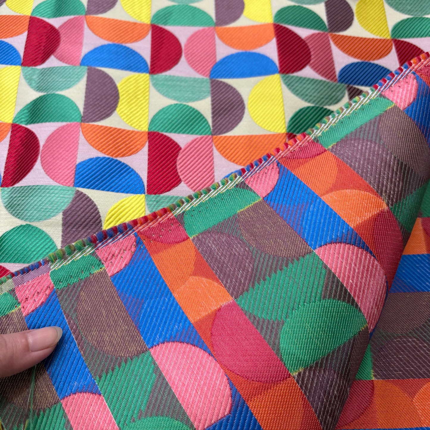 FS065 Vibrant Geometric Jacquard Fabric