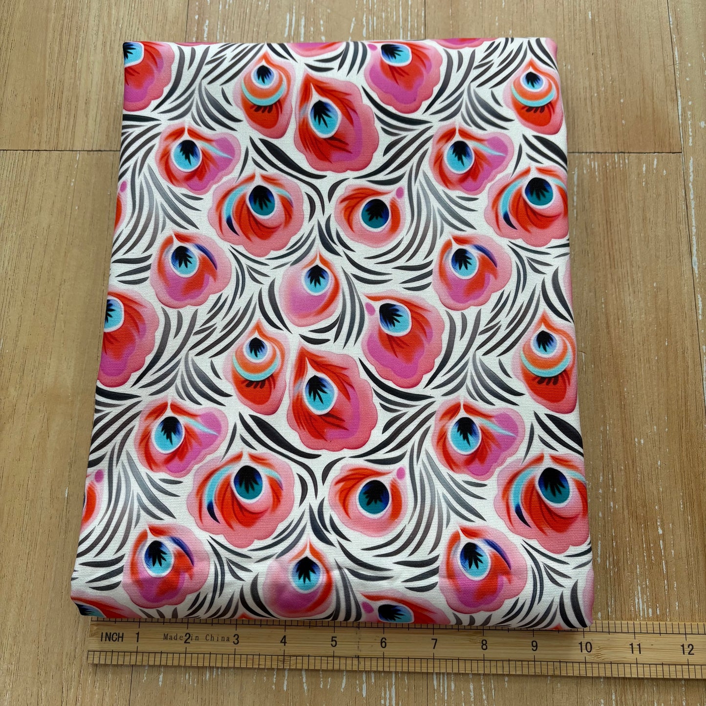FS012 Exotic Pink Peacock Cotton Printed Fabric