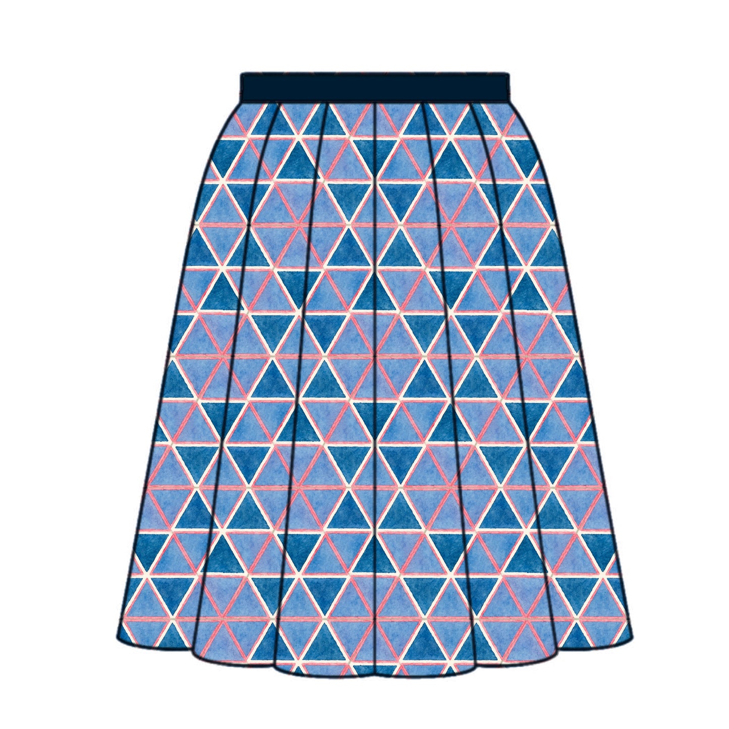 FS036 Purple Triangle Cotton Printed Fabric