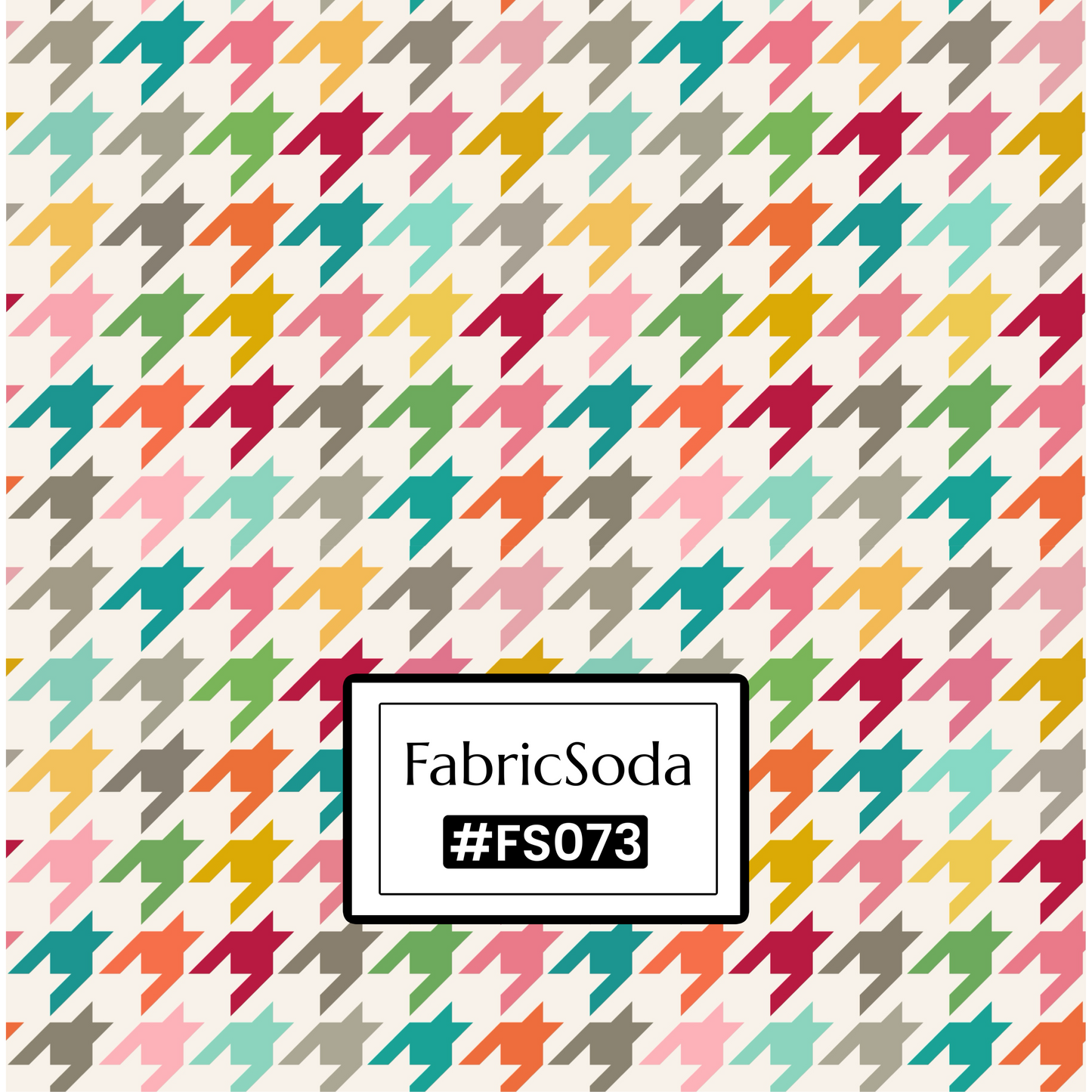 FS073 Multicolour Houndstooth Cotton Printed Fabric