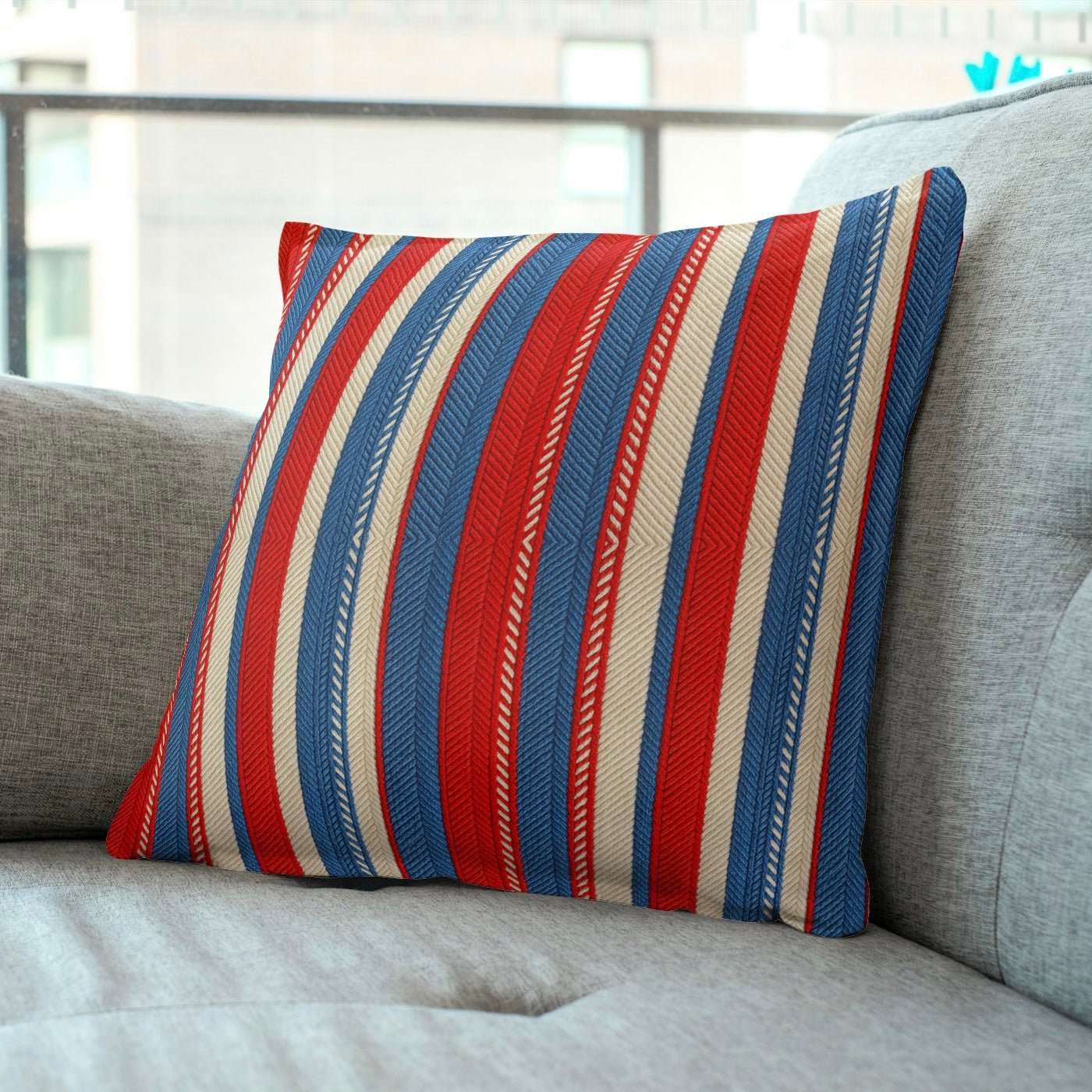 FS061 Red White Blue Embroidery Effect Striped Seamless Pattern JPG