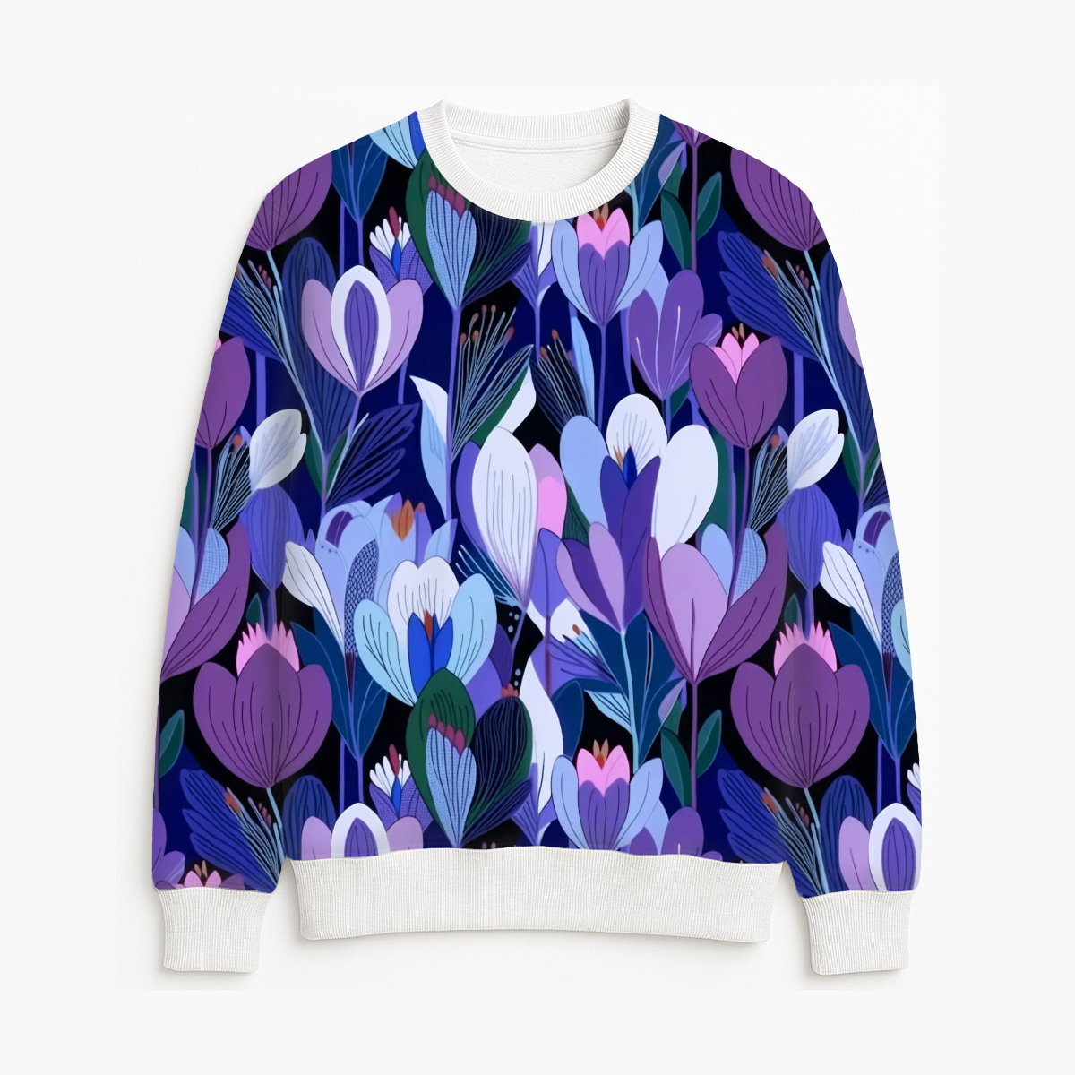 FS063 Abstract Purple Floral Seamless Pattern JPG