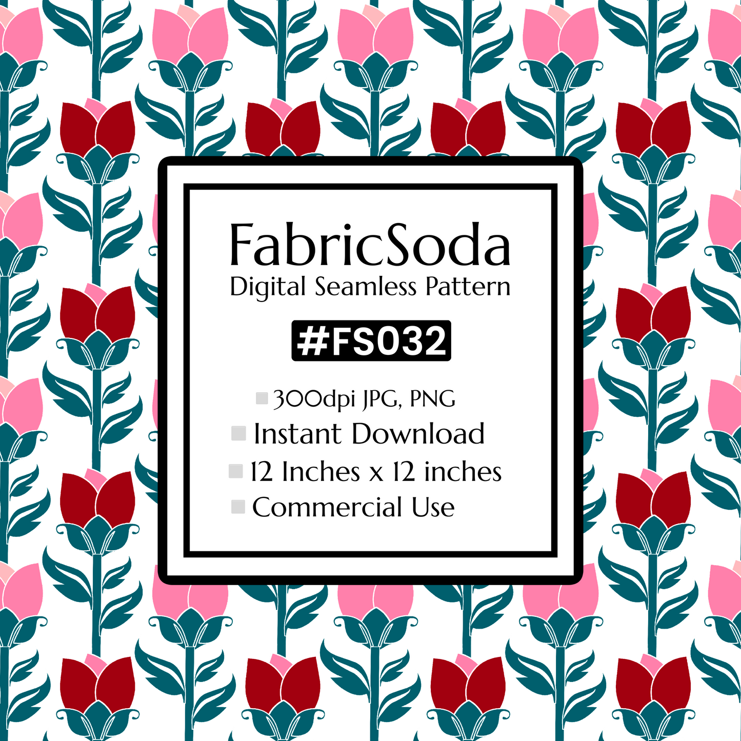 FS032 Pink Floral Seamless Pattern JPG PNG
