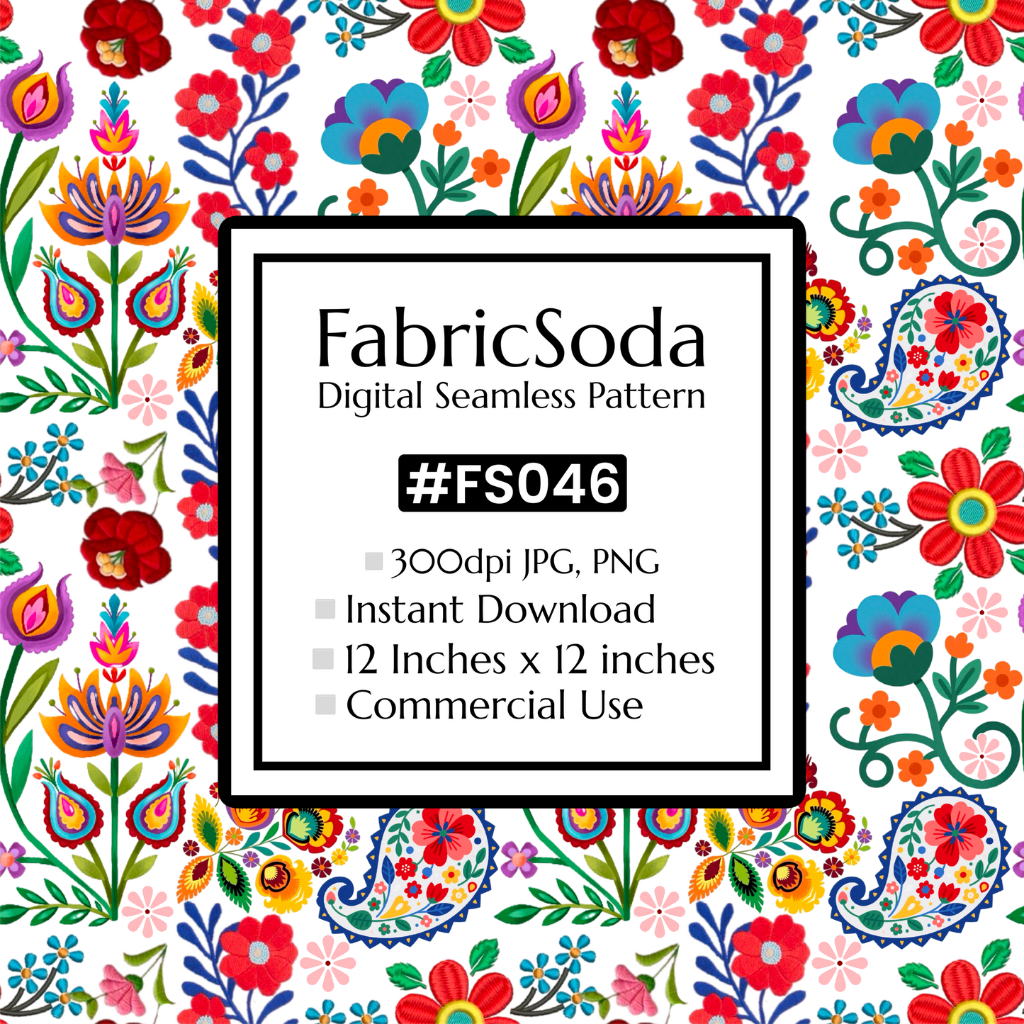 FS046 Wildflower floral Seamless Pattern JPG PNG