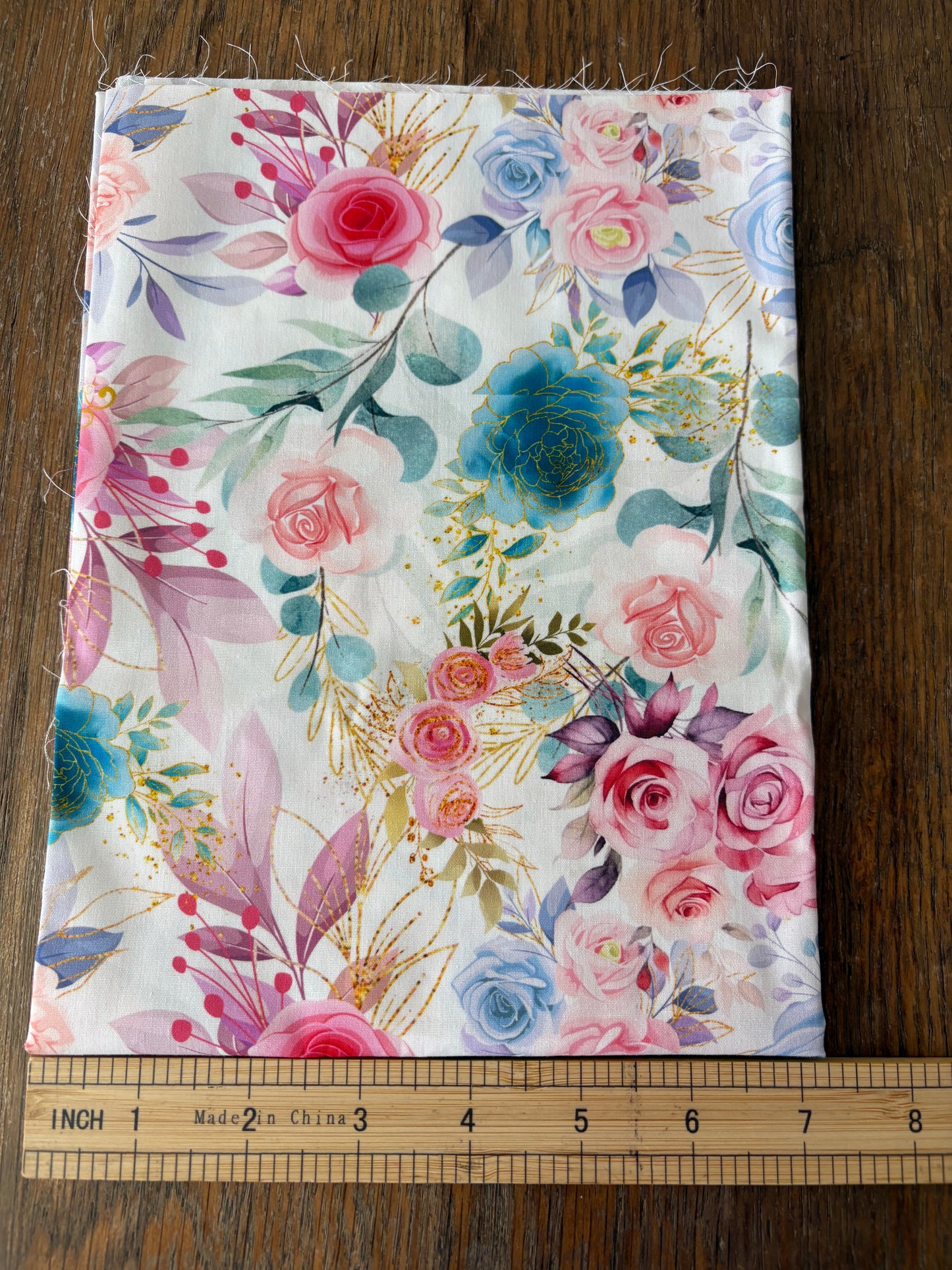 FS003 Watercolour Floral Cotton Printed Fabric