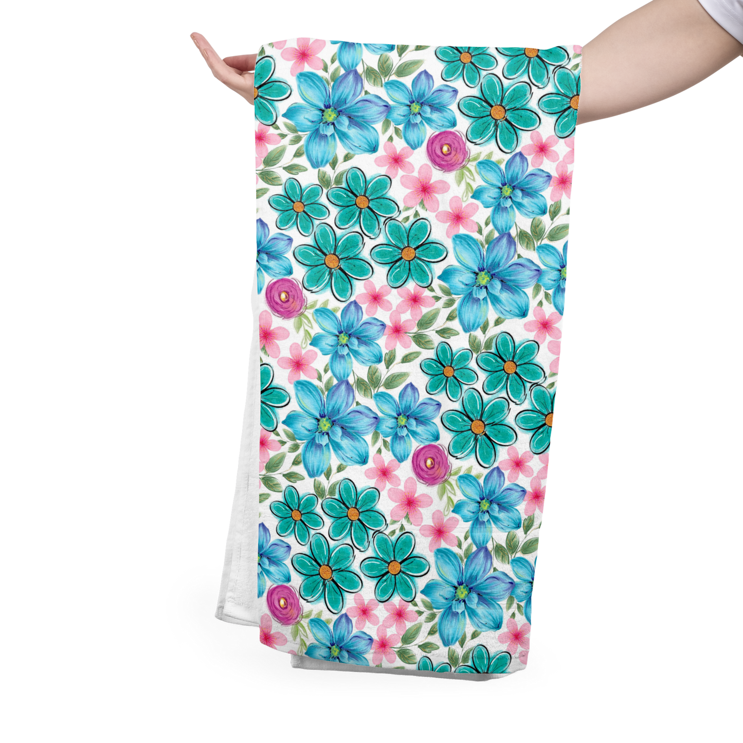 FS025 Blue Watercolour Floral Seamless Pattern JPG PNG