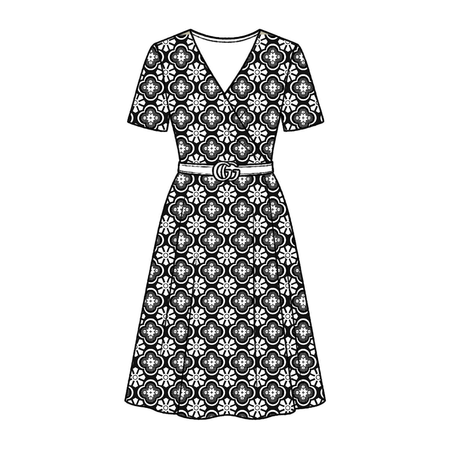 FS014 Lace Floral Cotton Printed Fabric