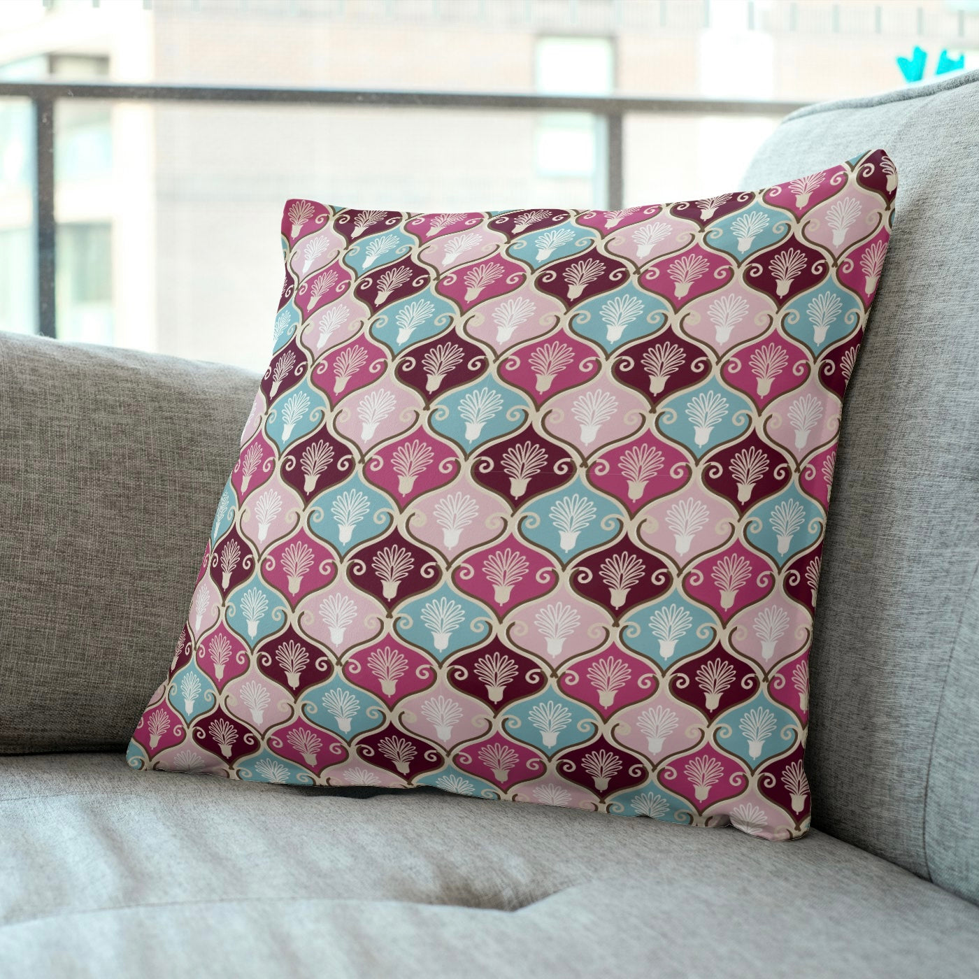 FS068 Fancy Pink Floral Seamless Pattern JPG