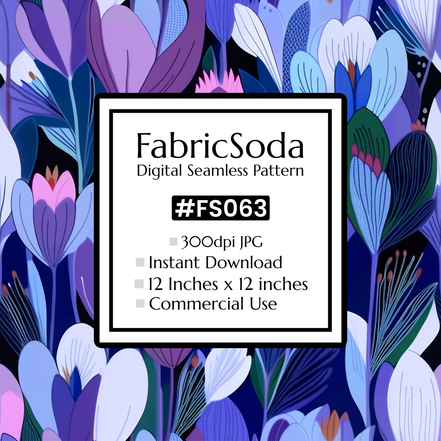 FS063 Abstract Purple Floral Seamless Pattern JPG
