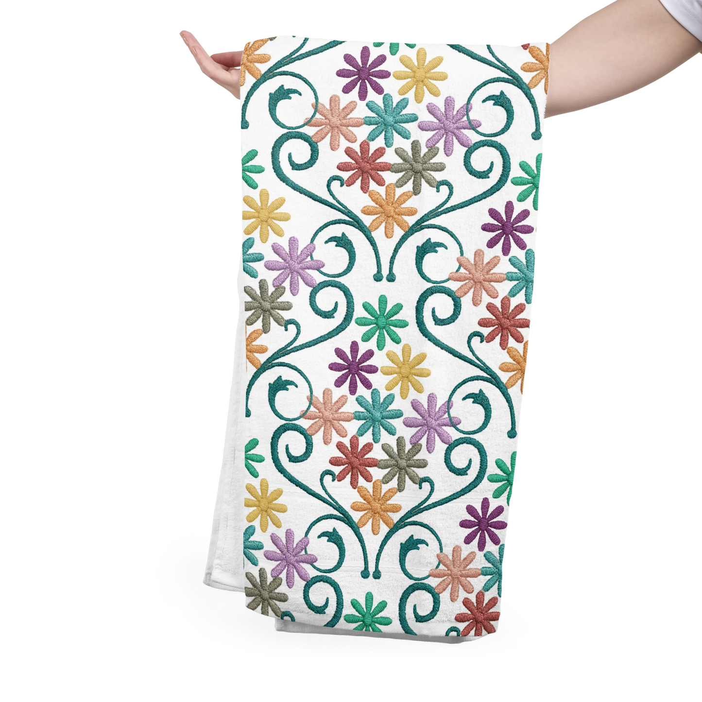 FS028 Embroidery Effect Floral Seamless Pattern JPG PNG