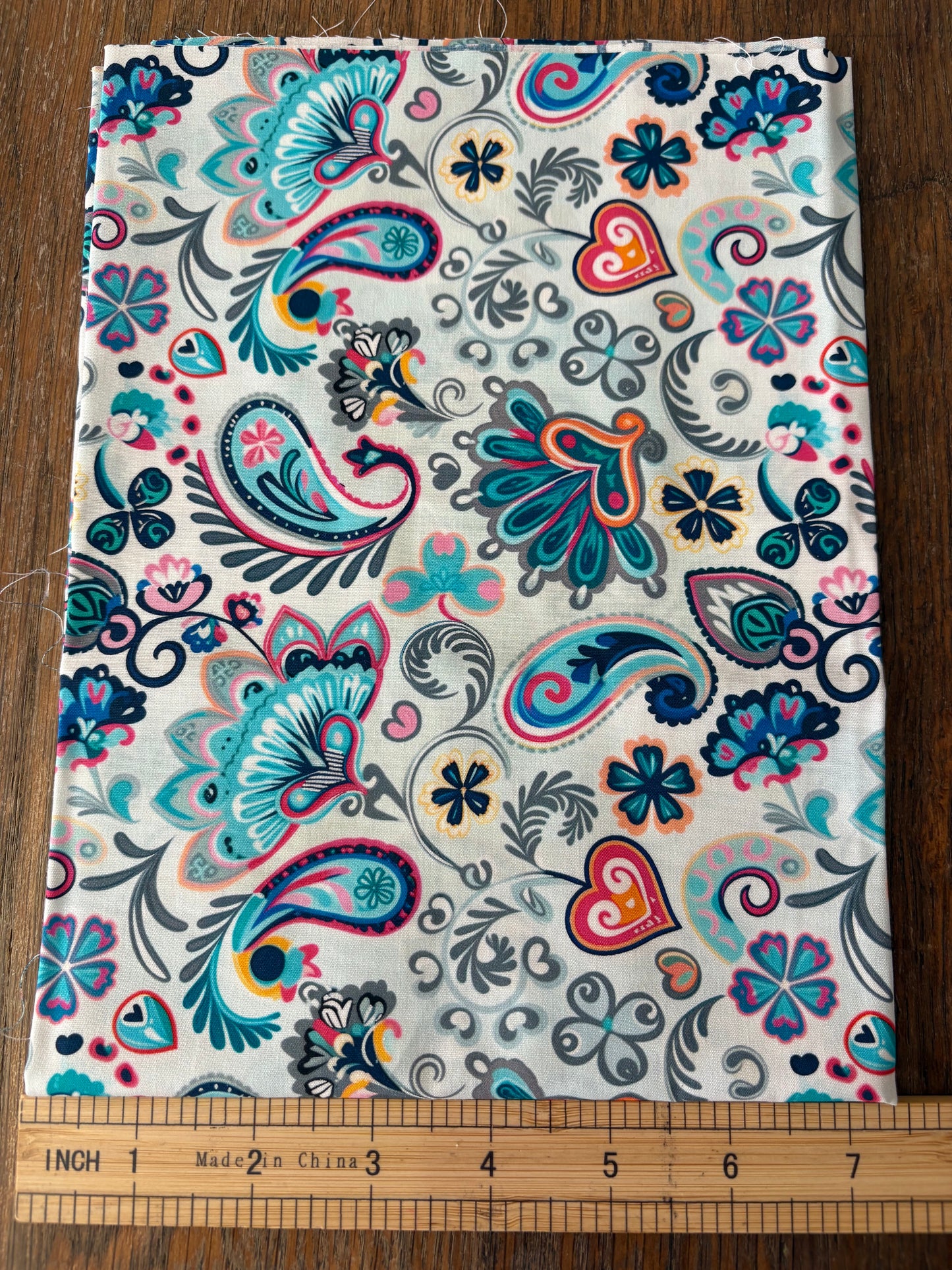FS013 Blue Paisley Cotton Printed Fabric