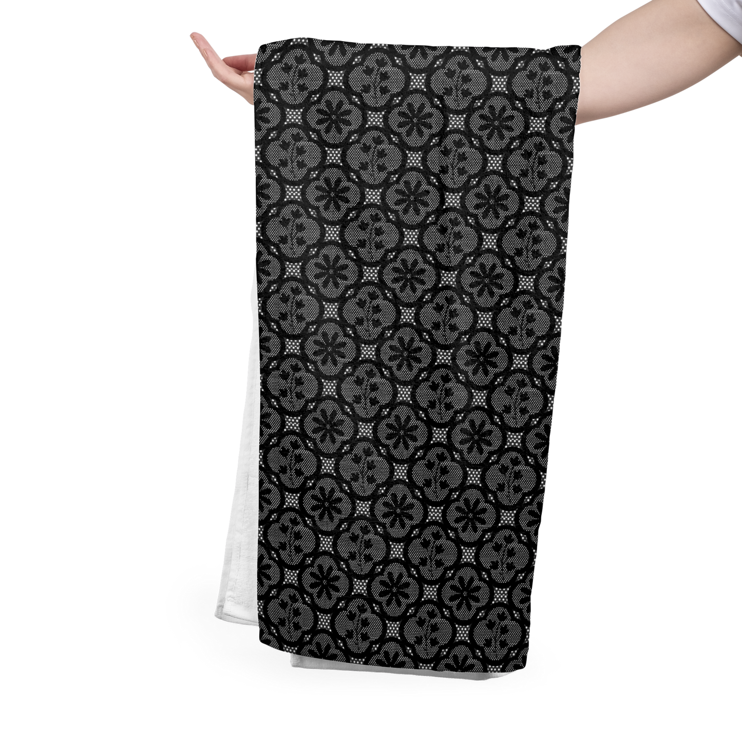 FS023 Black Lace Floral Seamless Pattern JPG PNG