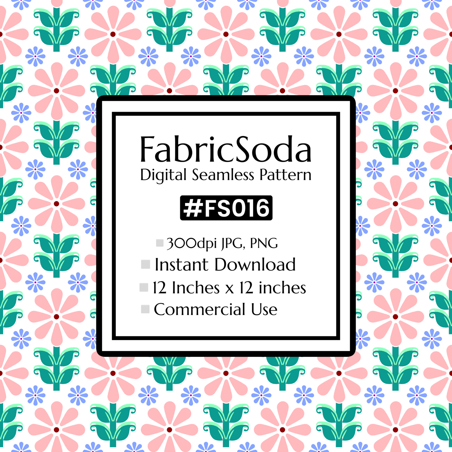 FS016 Pink Floral Seamless Pattern JPG PNG