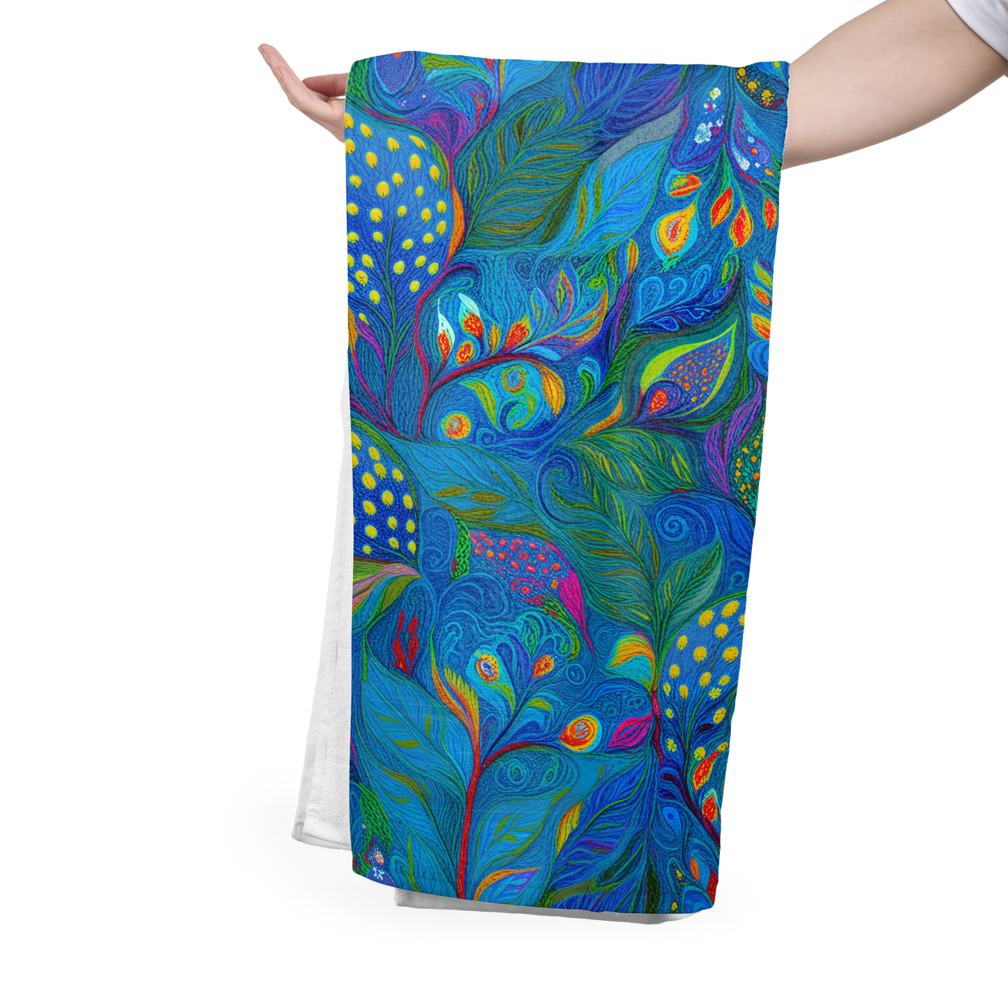 FS072 Blue Abstract Floral Seamless Pattern JPG