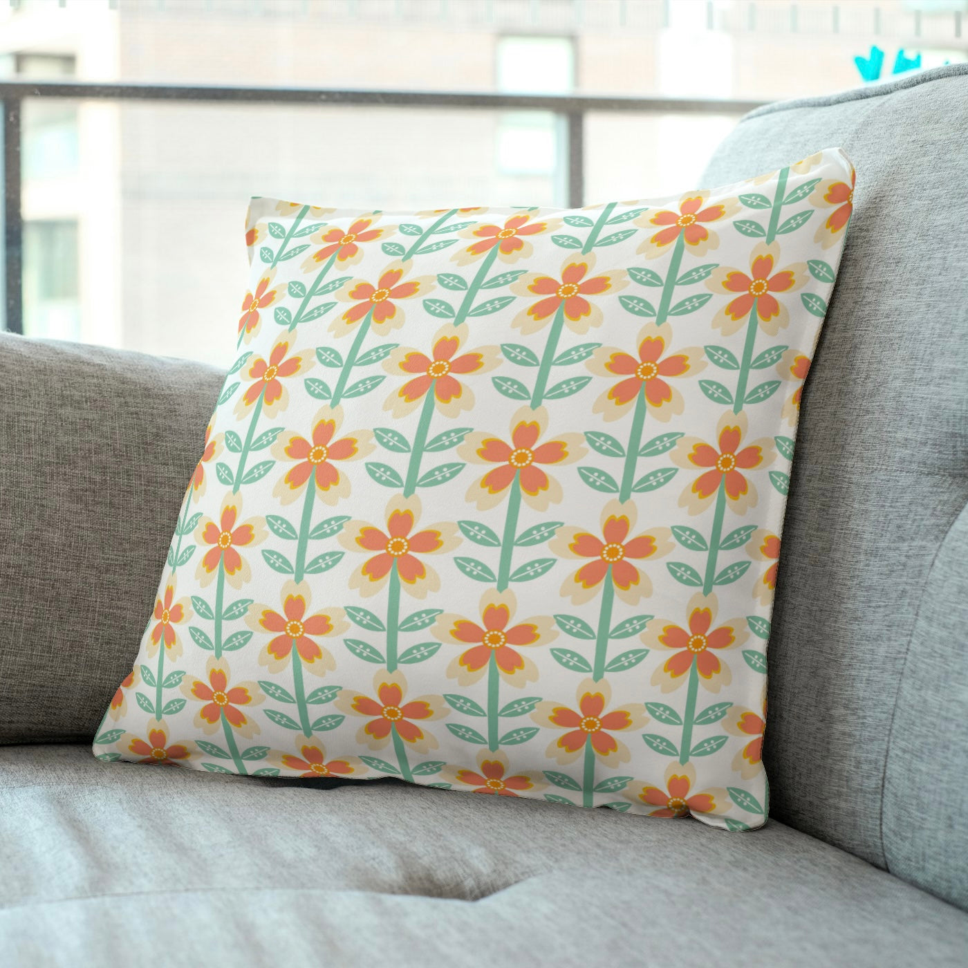 FS031 Orange Flower Seamless Pattern JPG PNG