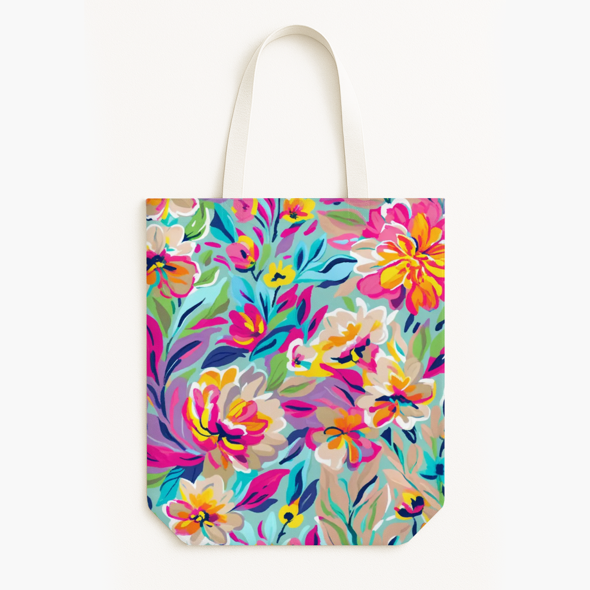 FS062 Vibrant Floral Cotton Printed Fabric cotton canvas