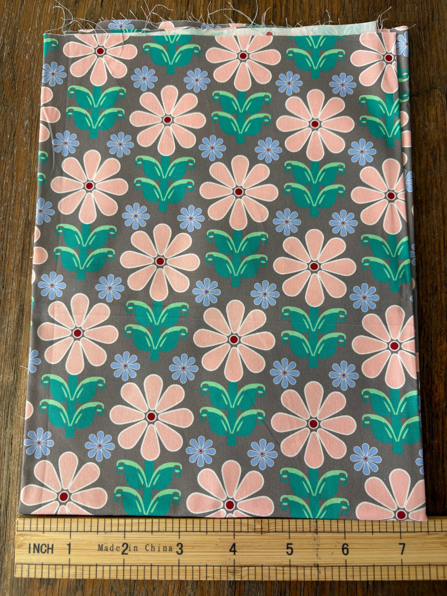 FS016 Pink Floral Cotton Printed Fabric cotton canvas