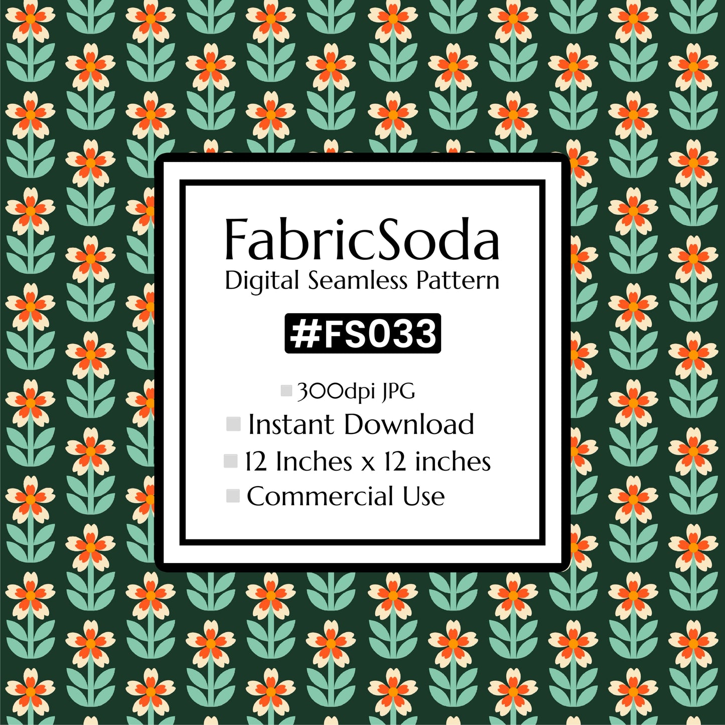 FS033 Green Floral Seamless Pattern JPG