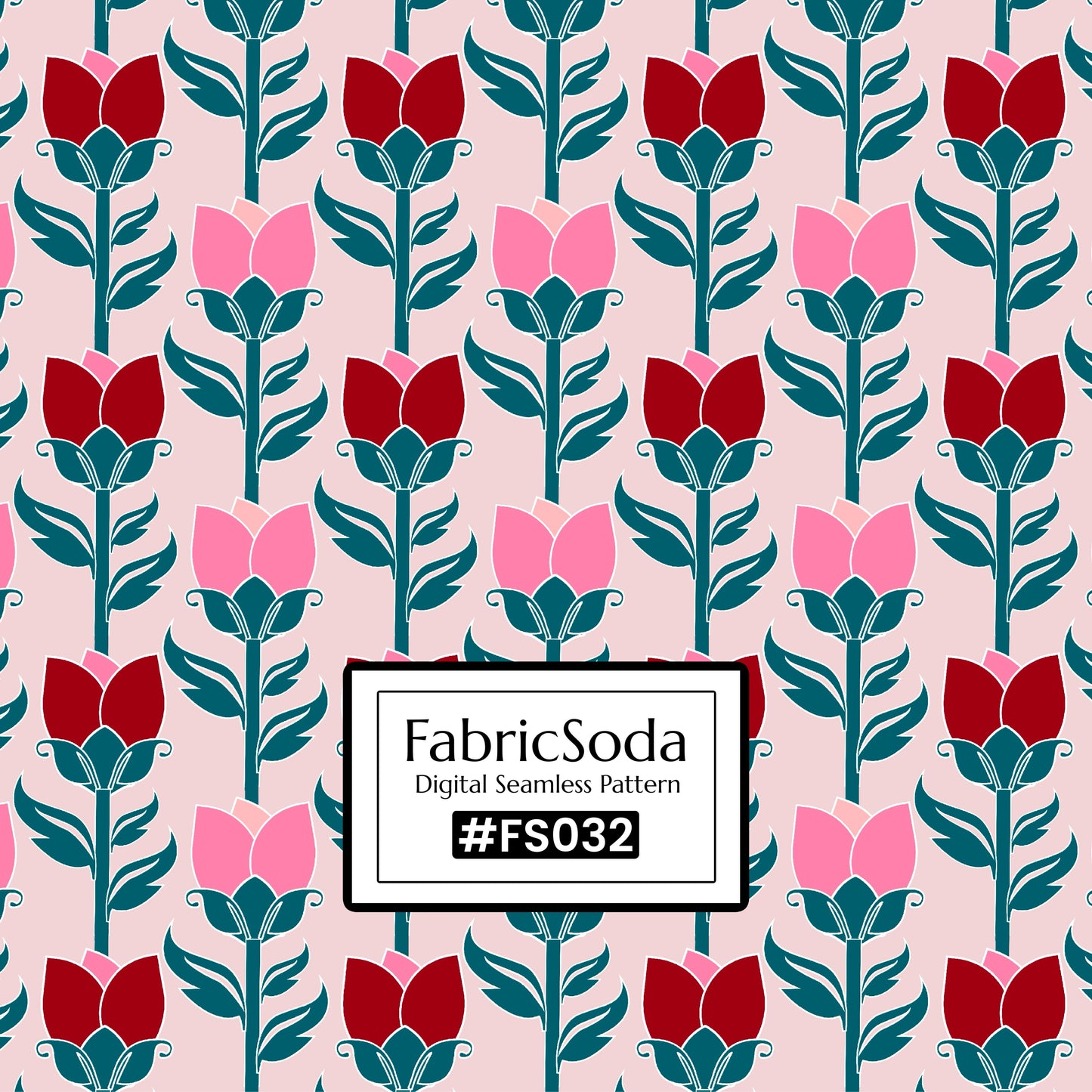 FS032 Pink Floral Seamless Pattern JPG PNG