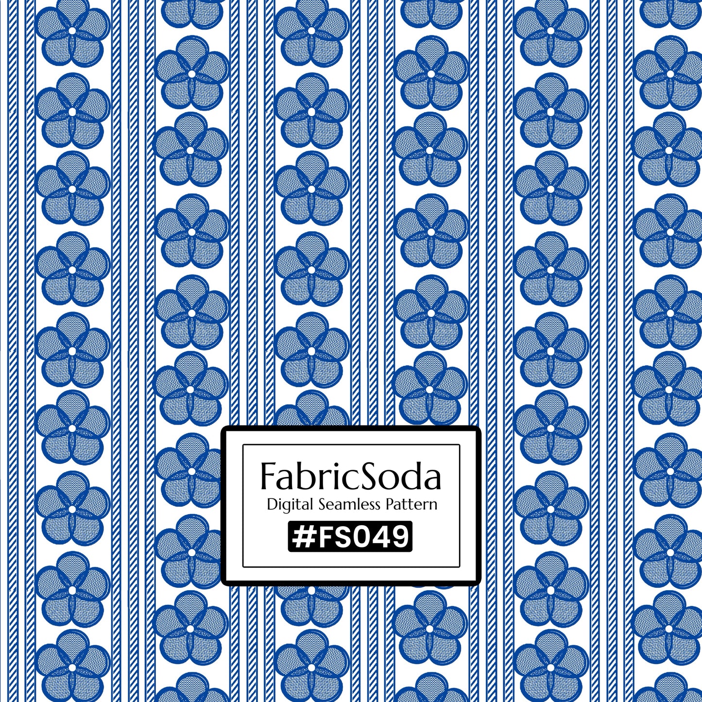 FS049 Blue Lace Floral Seamless Pattern JPG PNG