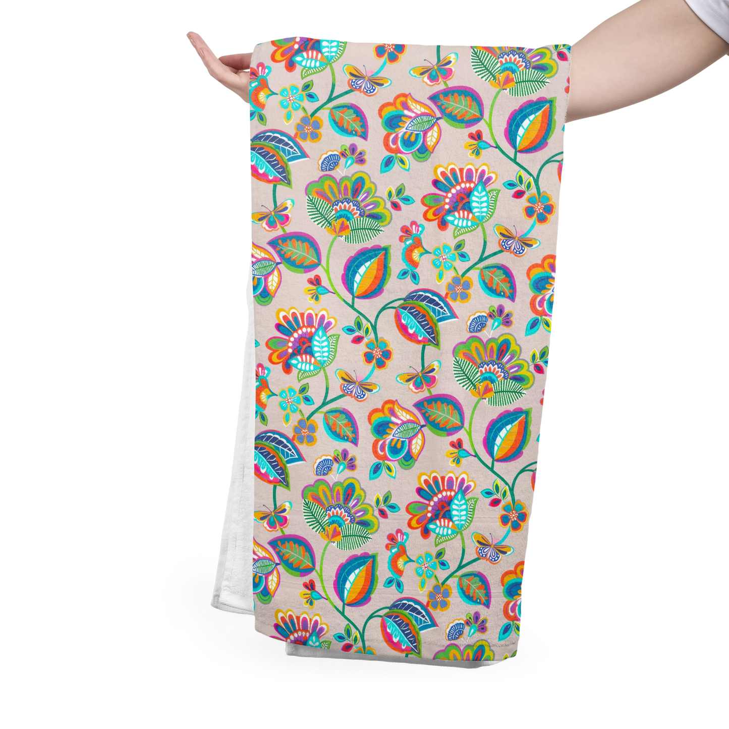 #FS007 Beige Exotic Floral Seamless Pattern JPG