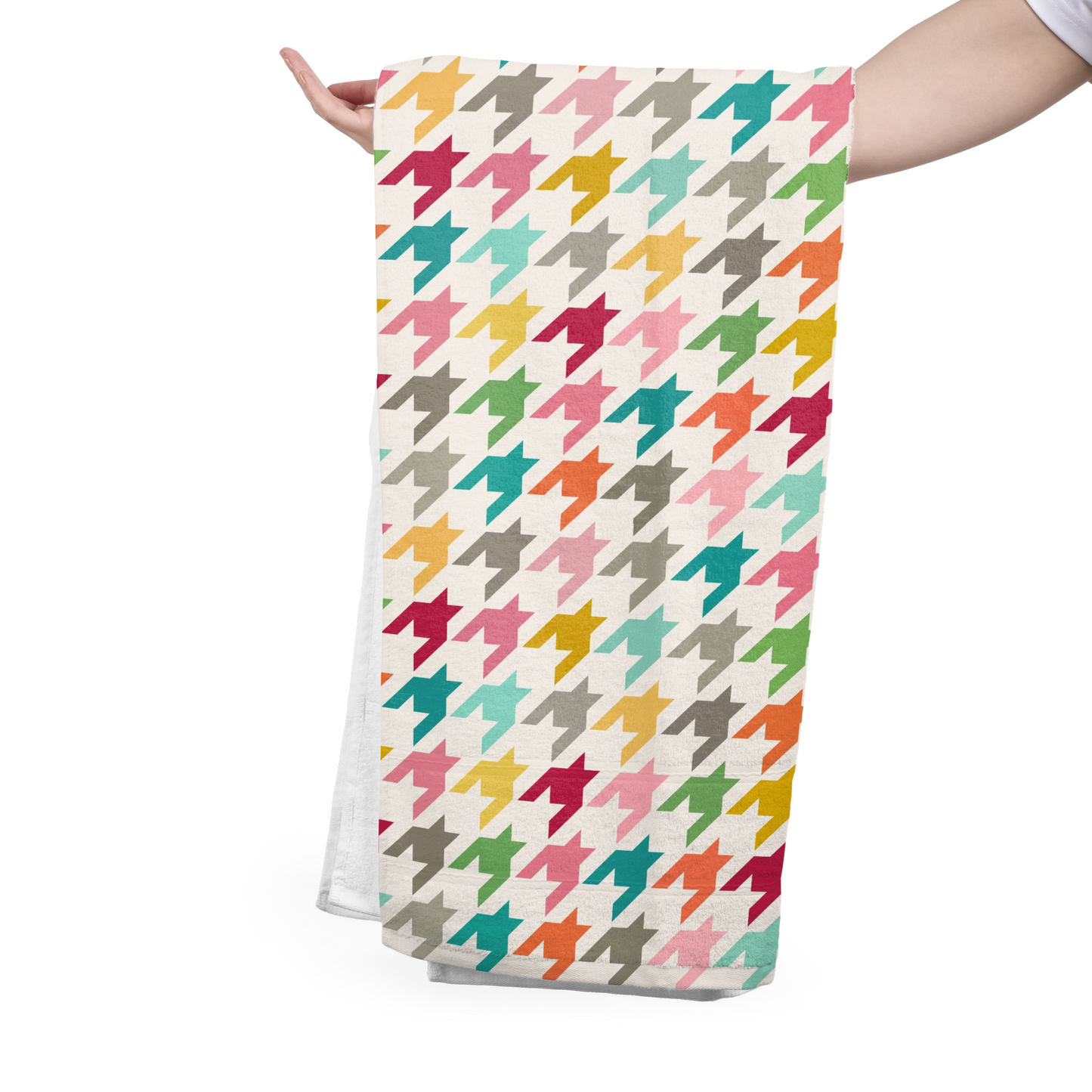 FS073 Multicolour Houndstooth Cotton Printed Fabric
