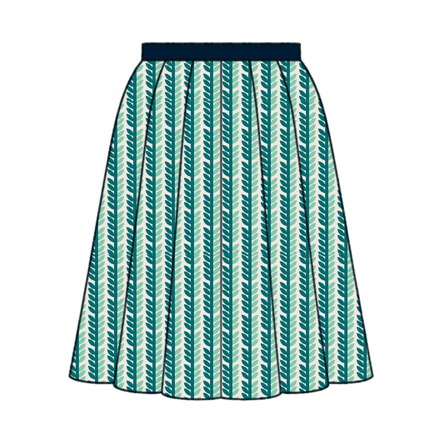 FS030 Green Leaves Geometric Cotton Printed Fabric by the yard