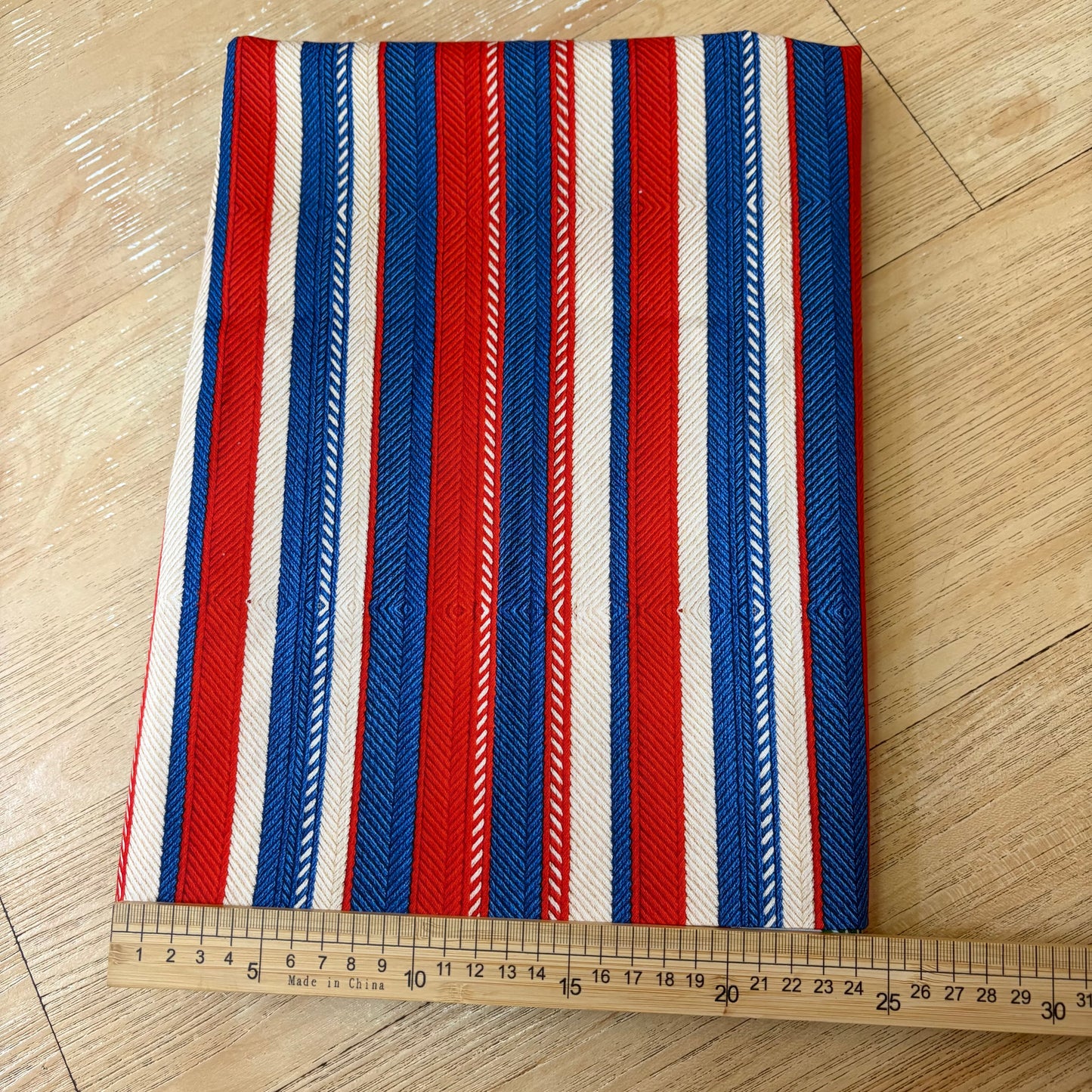 FS061 Red White Blue Stripe Cotton Printed Fabric