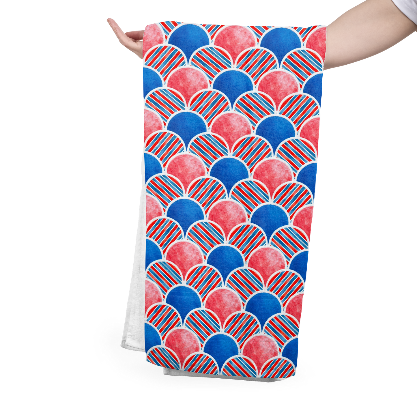 FS039 Red White Blue Japanese Scallops Seamless Pattern JPG