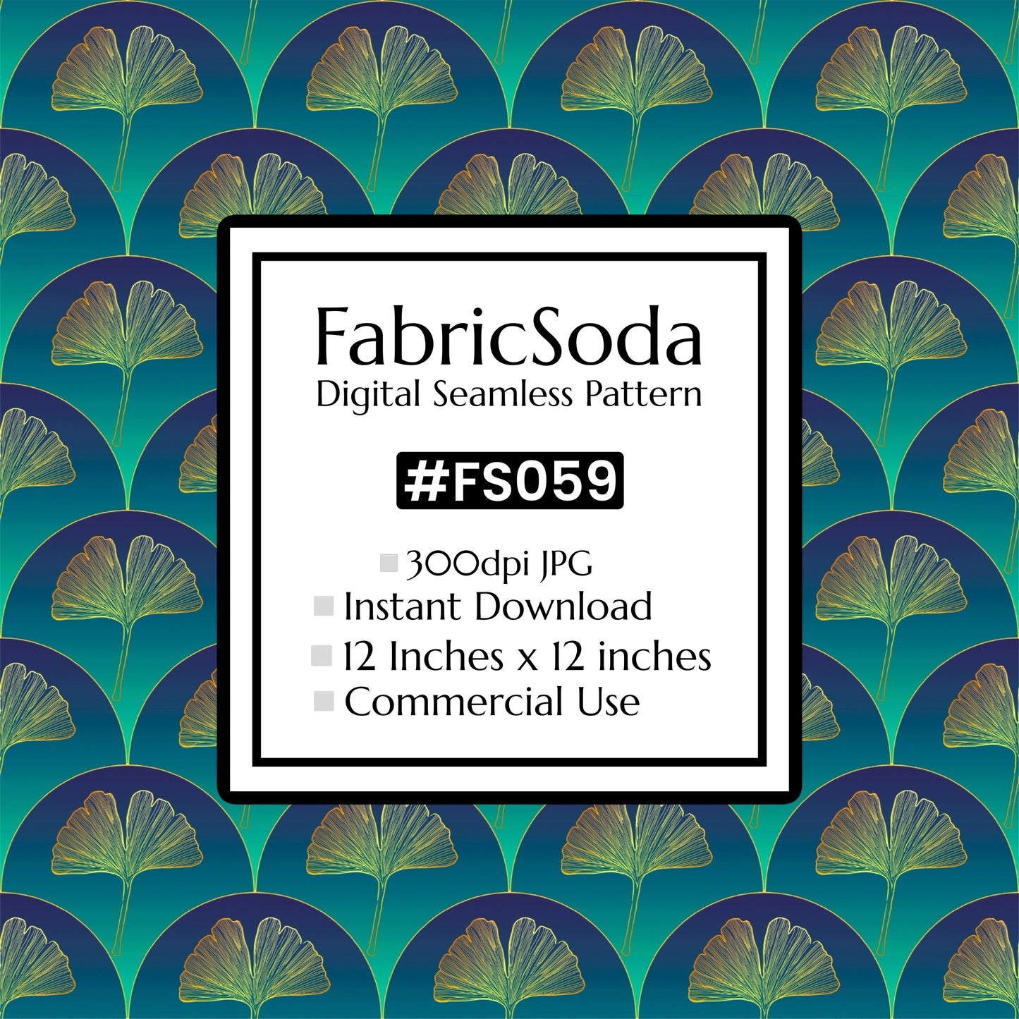FS059 Dandelion Green Floral Pattern JPG