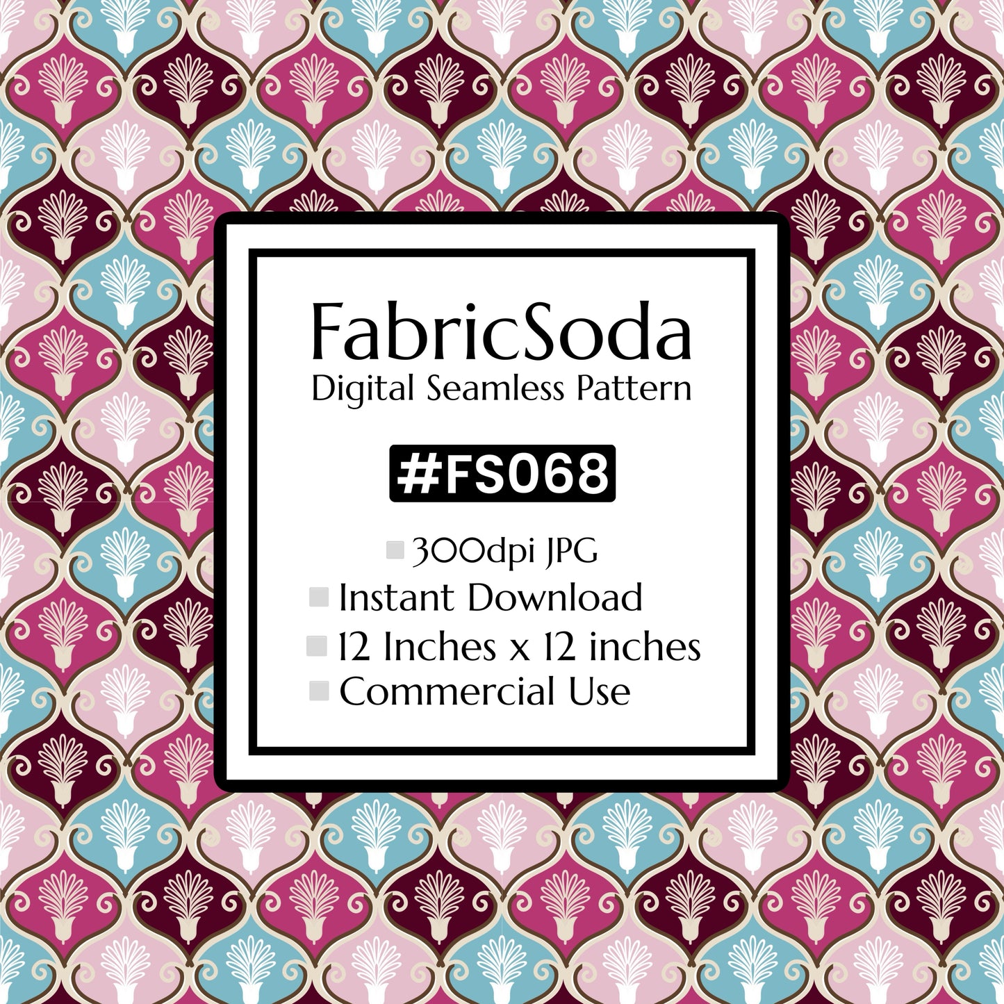 FS068 Fancy Pink Floral Seamless Pattern JPG