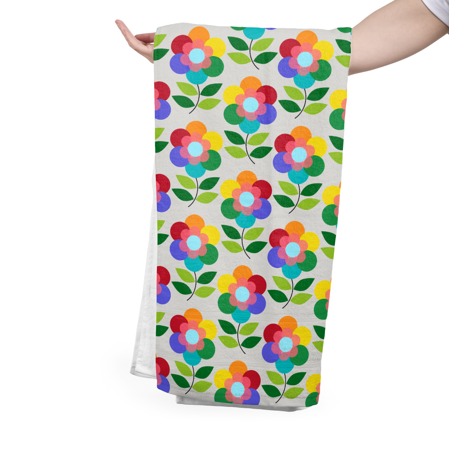 FS051 Rainbow Flower Seamless Pattern JPG PNG