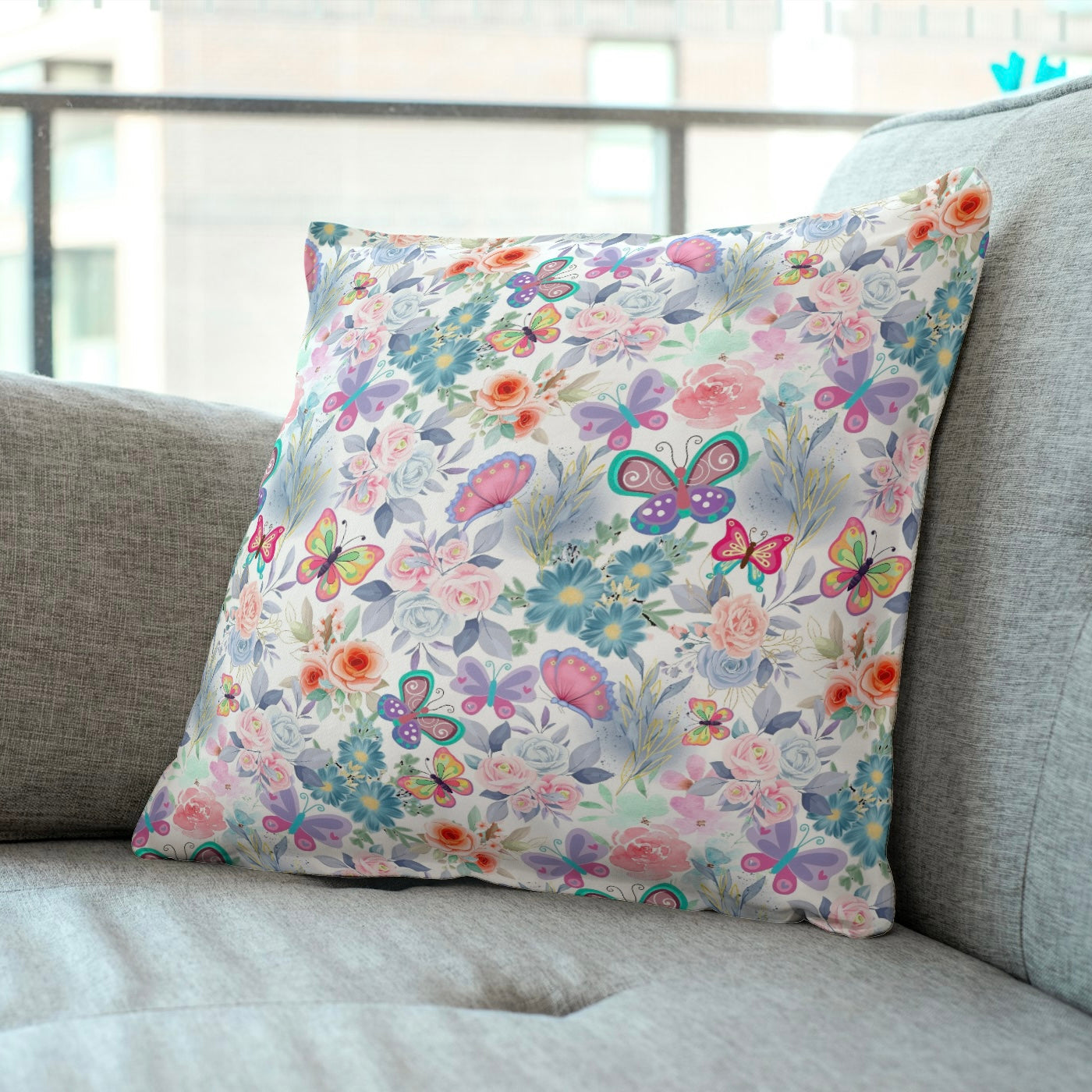 #FS009 Watercolour Butterfly Floral Seamless Pattern JPG PNG