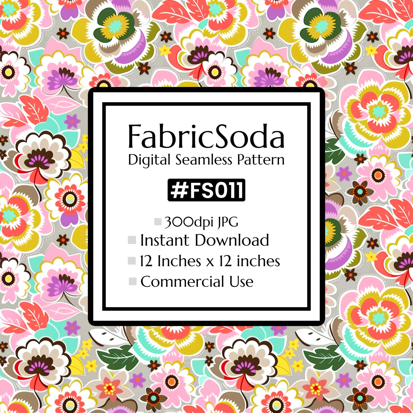 #FS011 Japanese Floral Seamless Pattern JPG