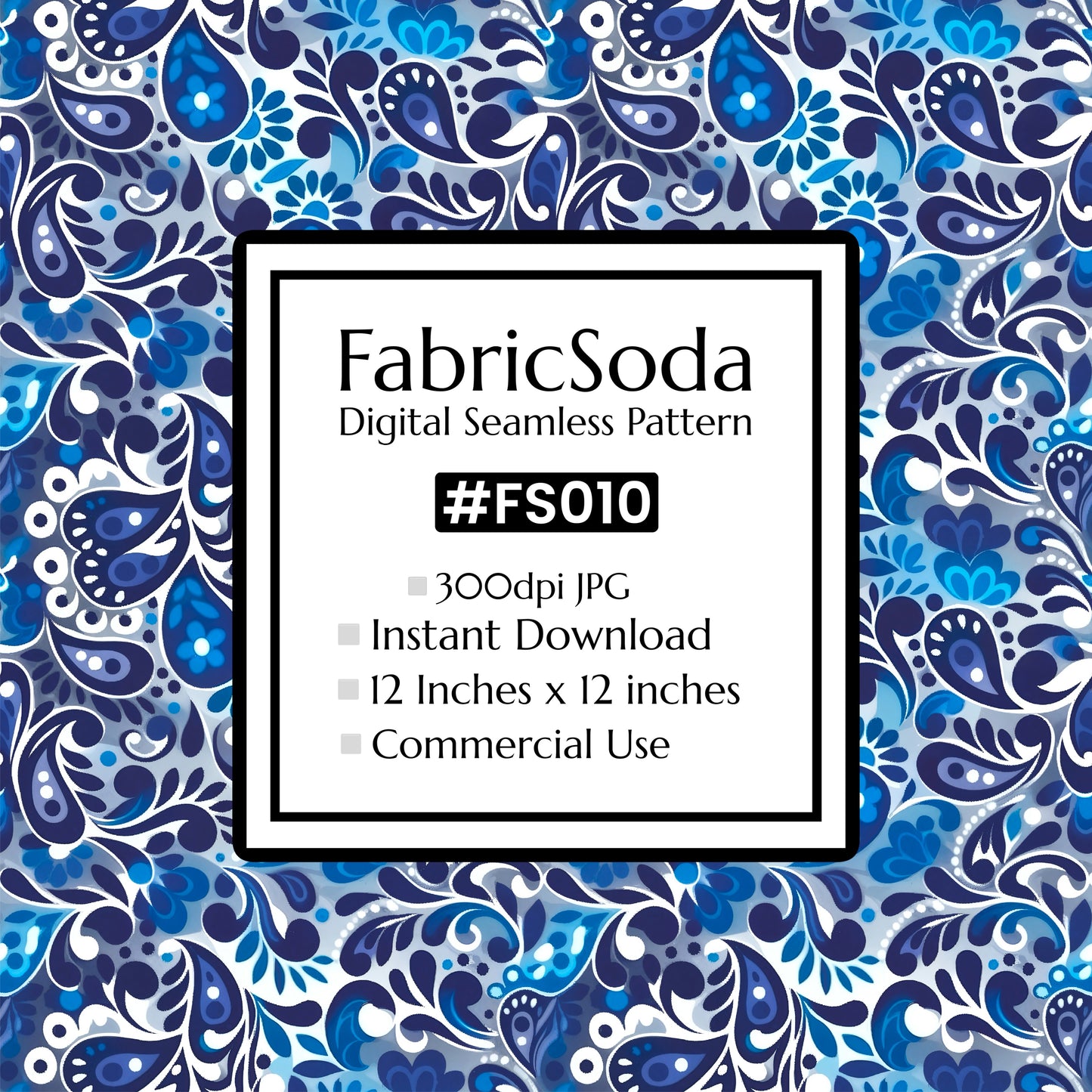 #FS010 Blue Paisley Seamless Pattern JPG