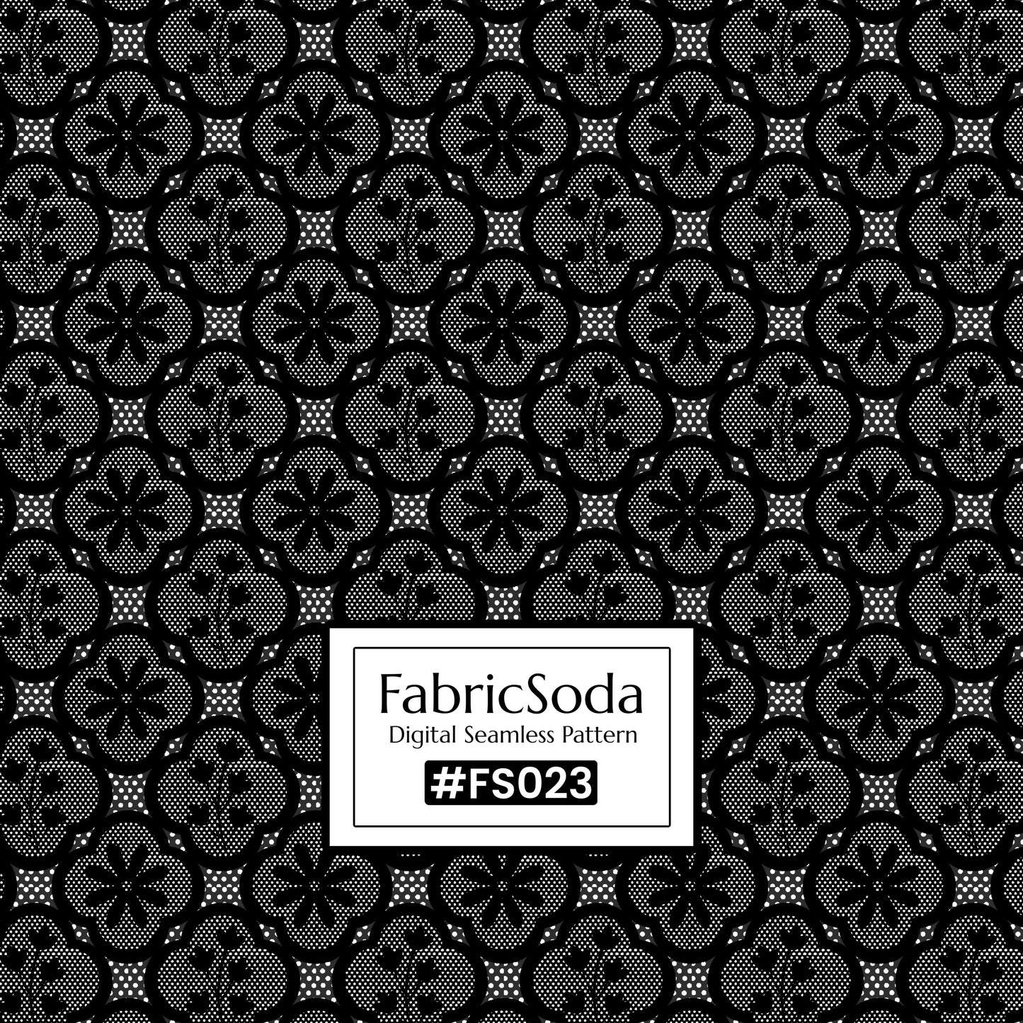 FS023 Black Lace Floral Seamless Pattern JPG PNG