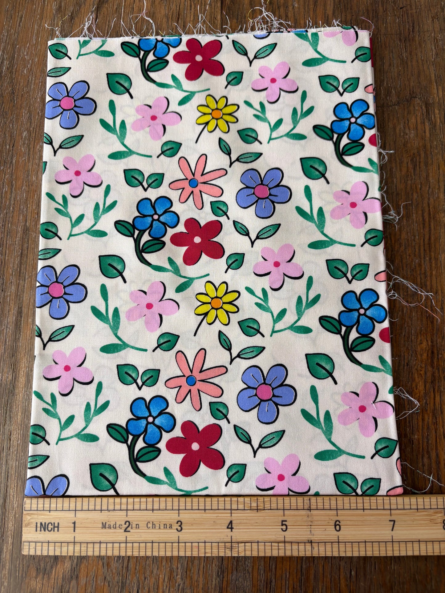 FS001 Beige Floral Cotton Printed Fabric