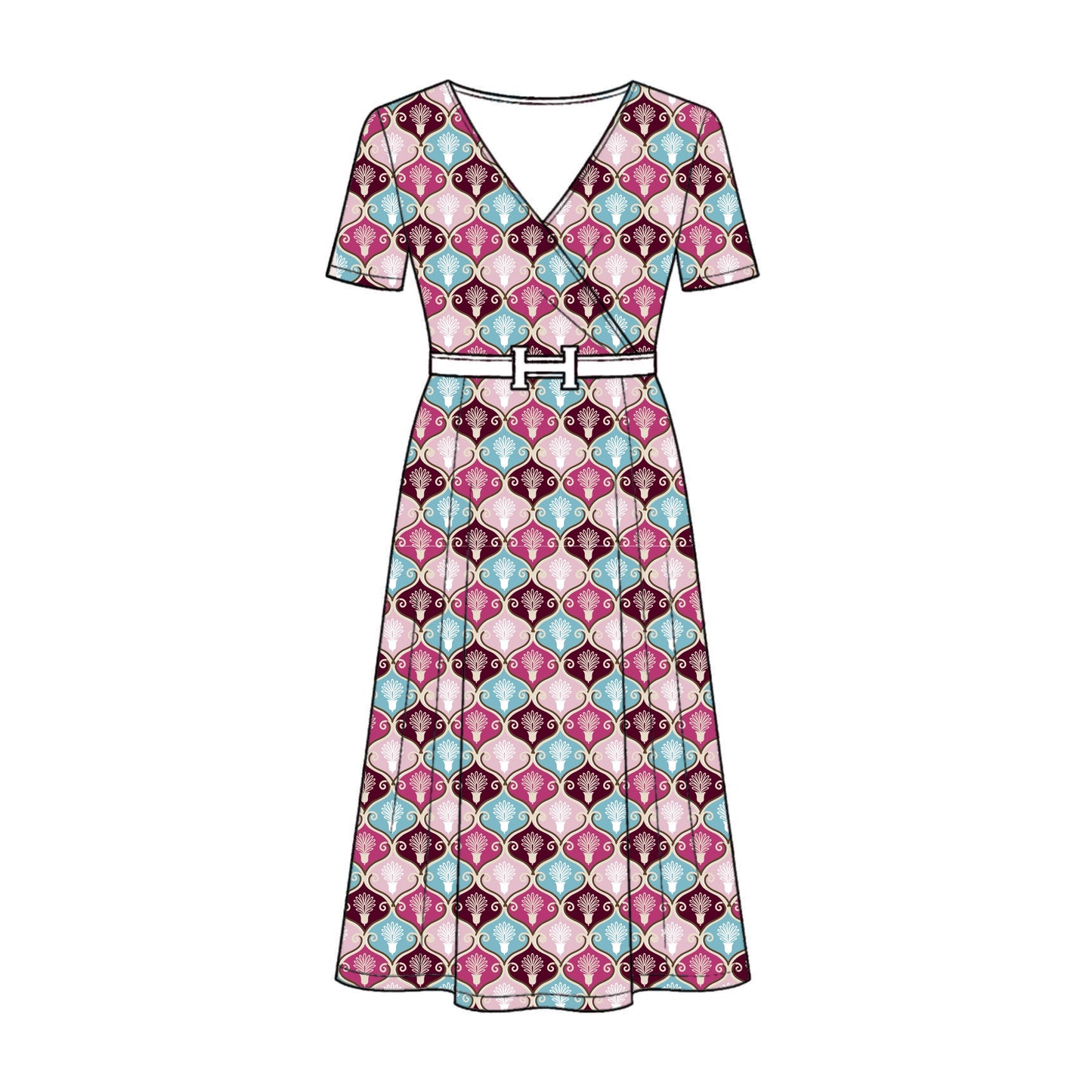 FS068 Fancy Pink Floral Cotton Printed Fabric