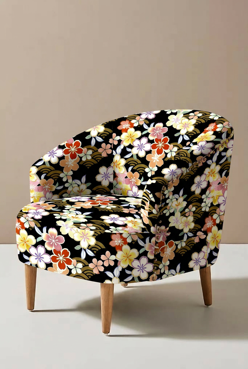 FS077 Japanese Style Floral Printed Fabric