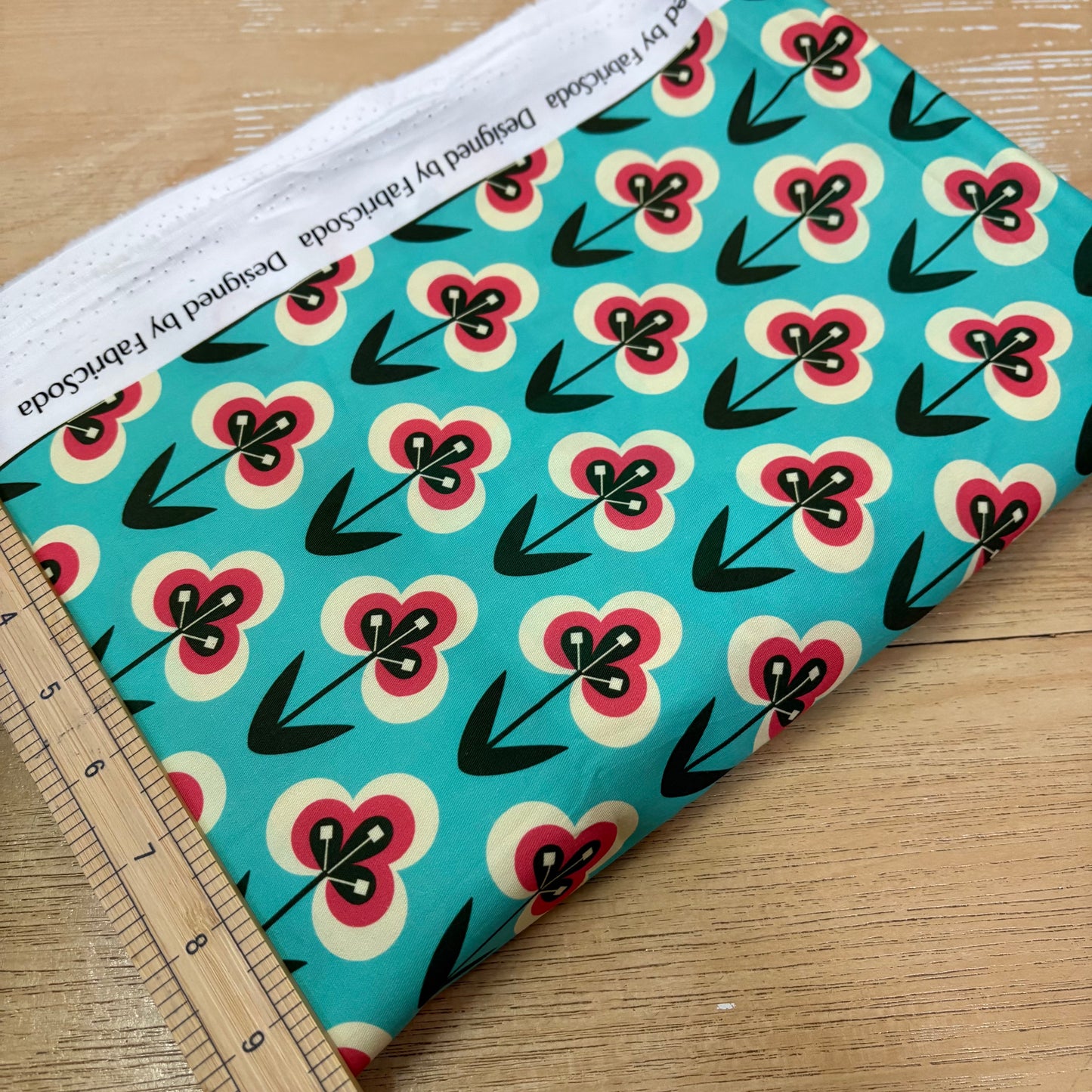 FS002 Green Floral Cotton Printed Fabric