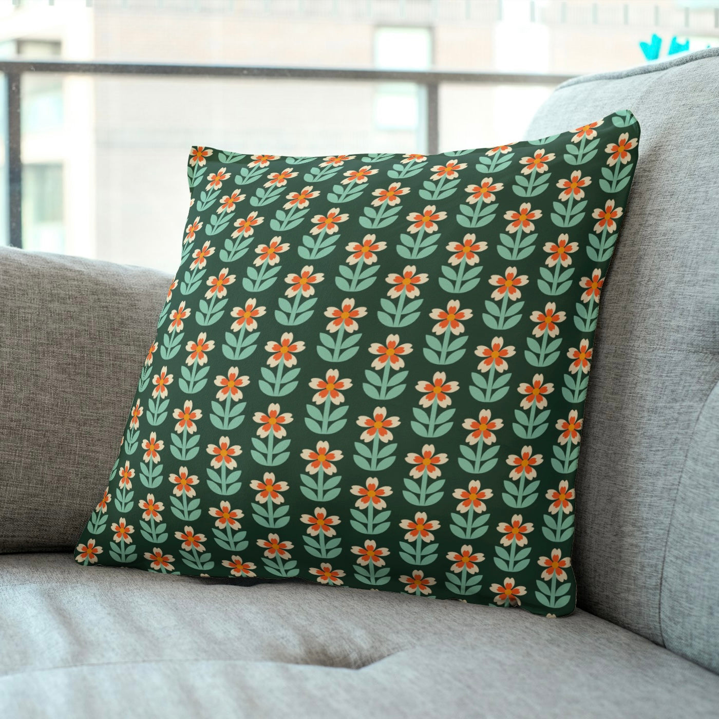 FS033 Green Floral Cotton Printed Fabric