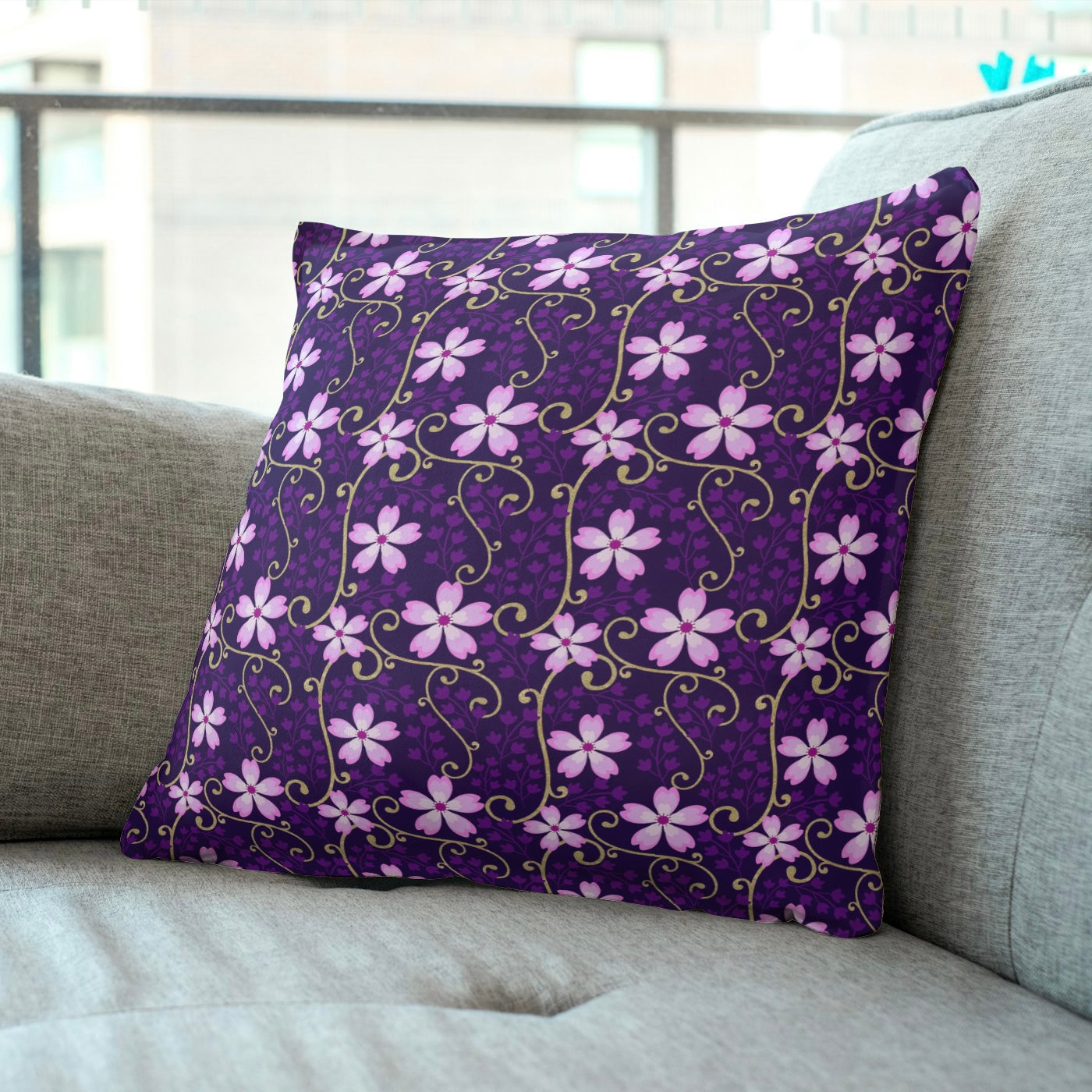 FS020 Purple Floral Seamless Pattern JPG PNG