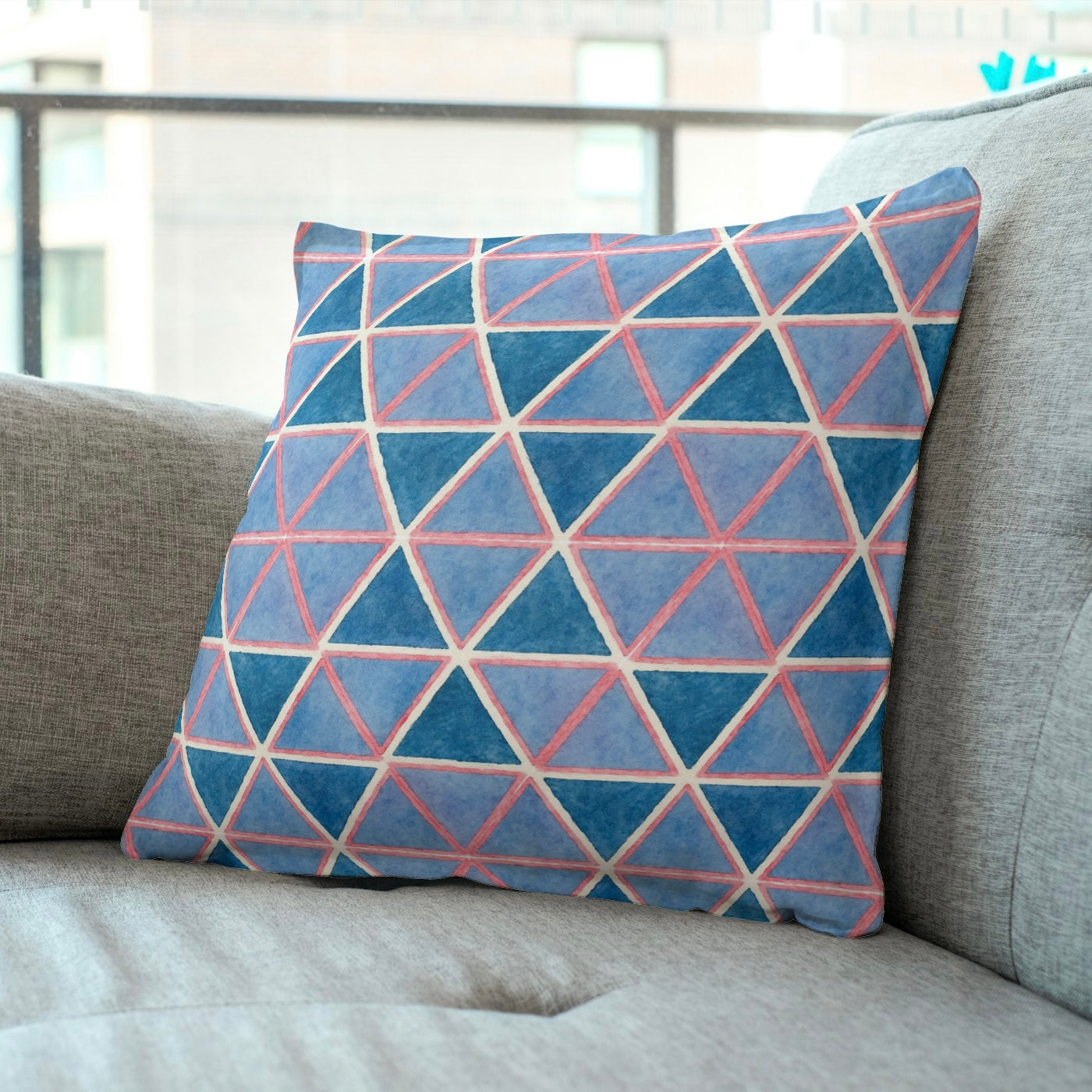 FS036 Purple Triangle Cotton Printed Fabric