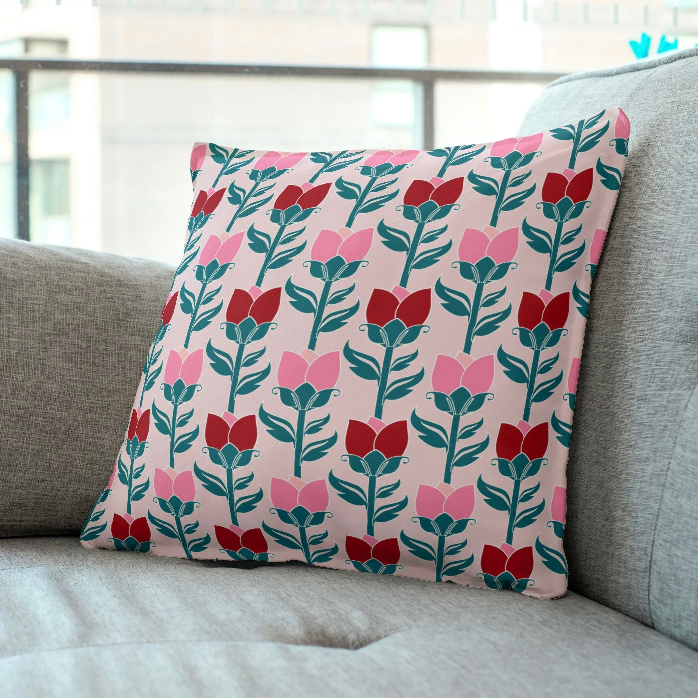 FS032 Pink Rose Cotton Printed Fabric