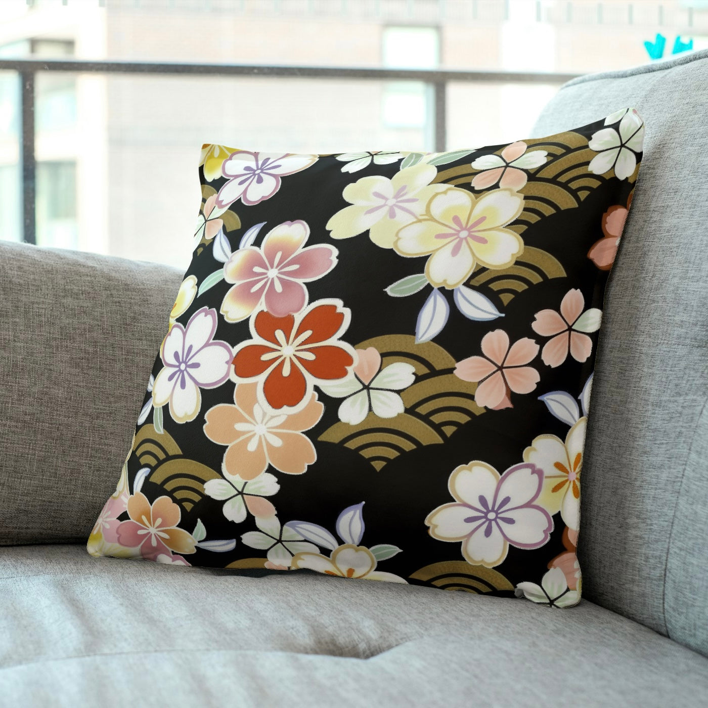 FS077 Japanese Style Floral Cotton Printed Fabric
