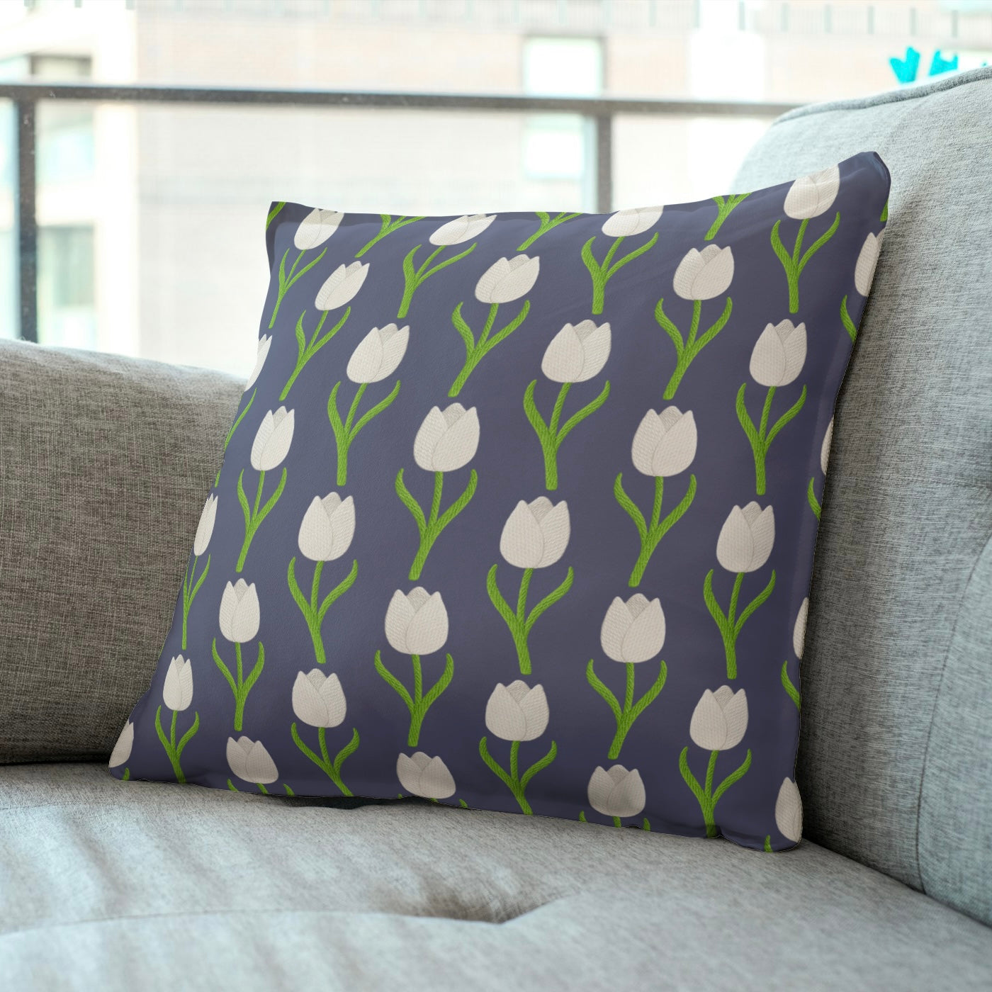 FS064 Purple Tulips Floral Seamless Pattern