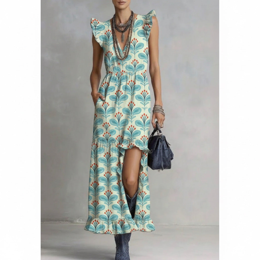 FS091 Fancy Blue Floral Seamless Pattern PNG